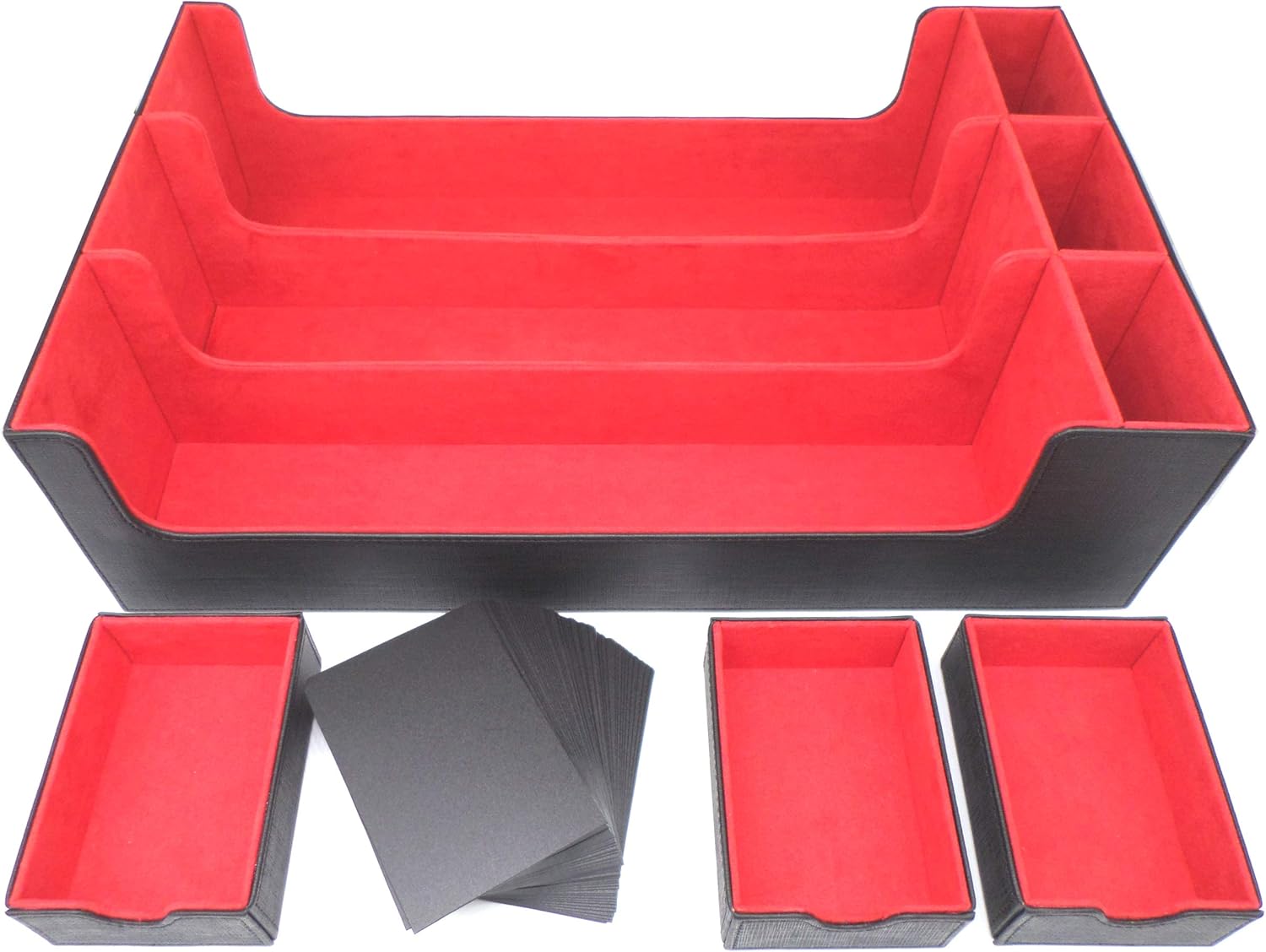 Docsmagic.de Premium 3-Row Storage Box Nero/Rosso - immagine 1