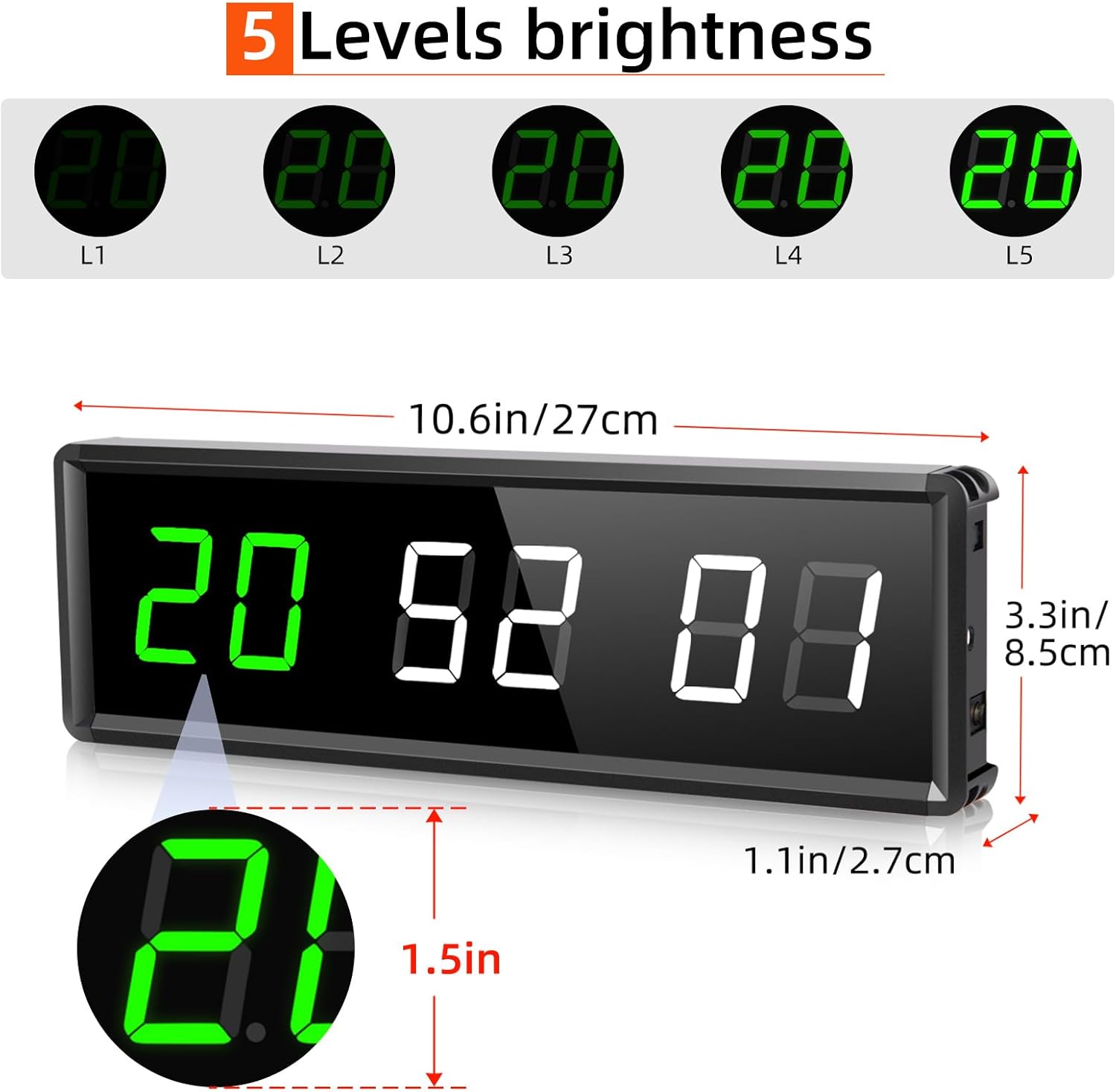 Pellor Timer Palestra Digitale LED 1.5" Programmabile - immagine 4