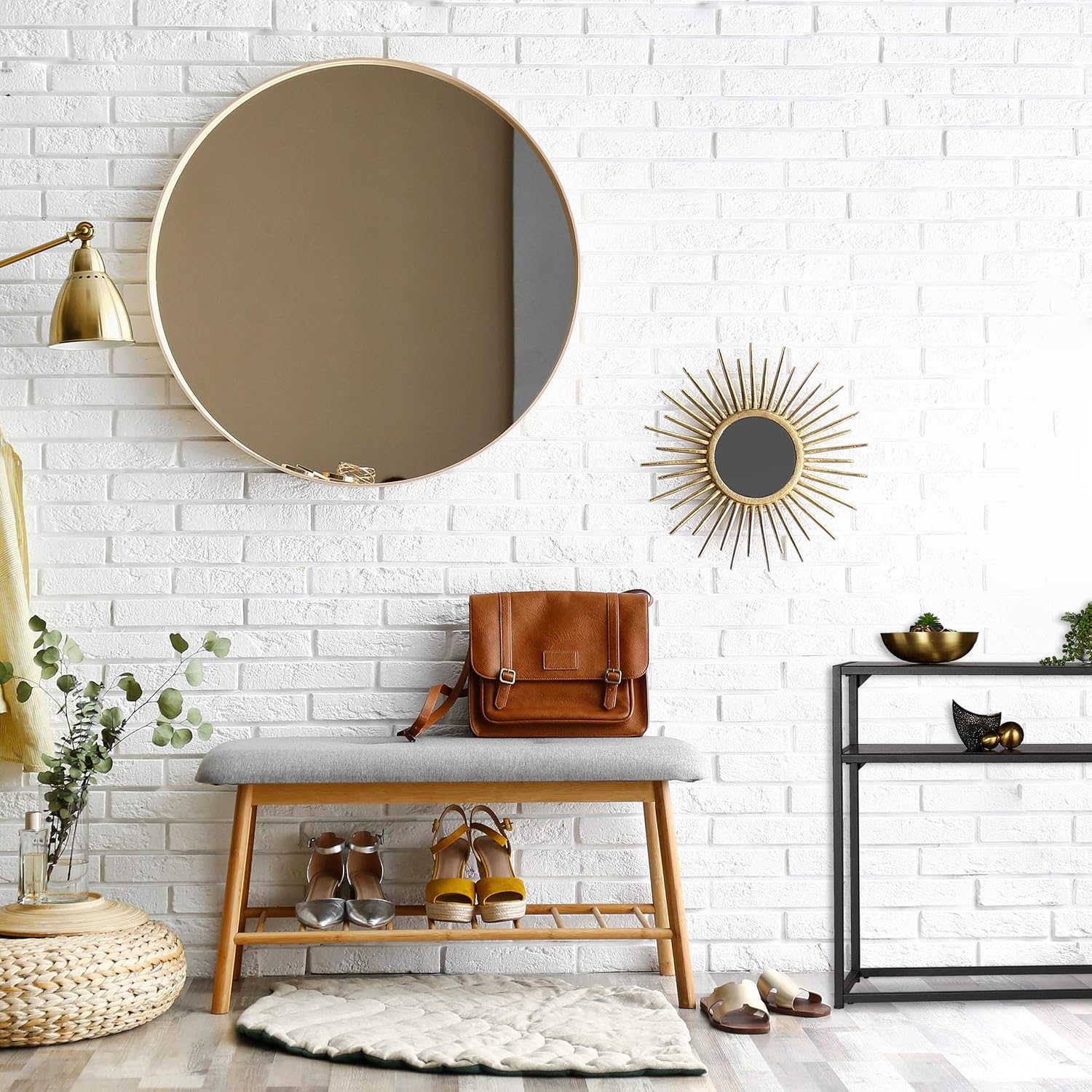 Relaxdays Tavolo Consolle 2 Ripiani, Nero - immagine 5