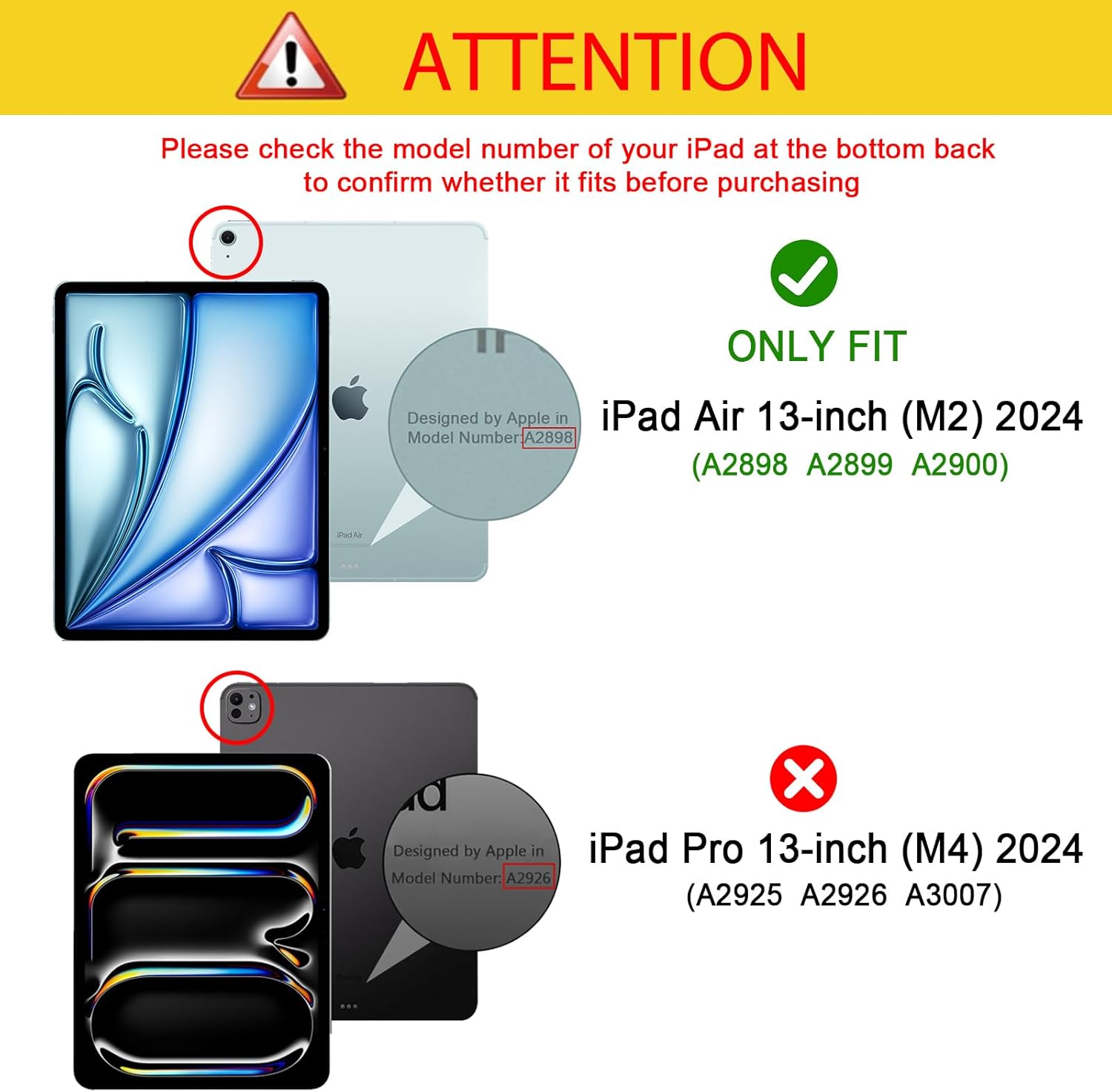 Procase Cover iPad Air 13" (M2) 2024, Nero - immagine 2