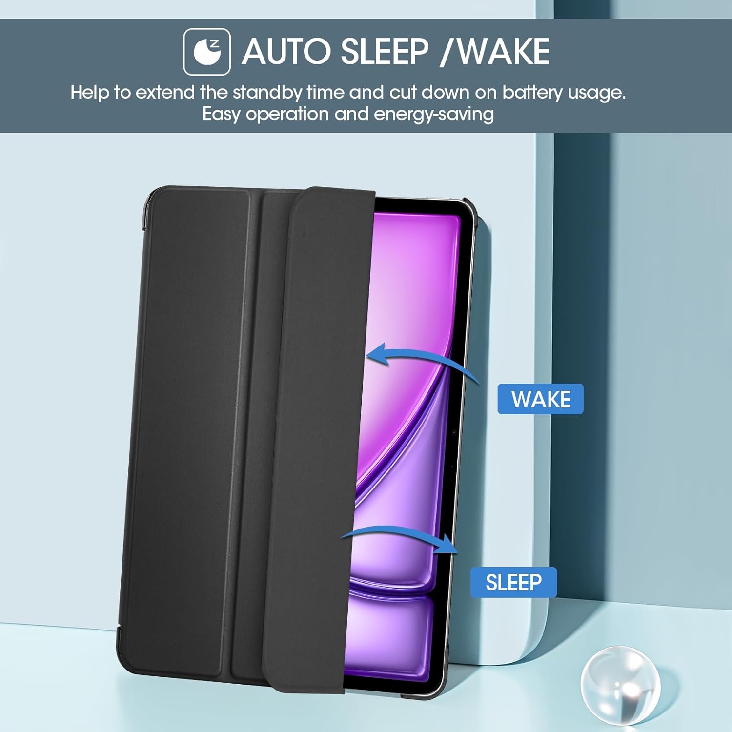 Procase Cover iPad Air 13" (M2) 2024, Nero - immagine 3