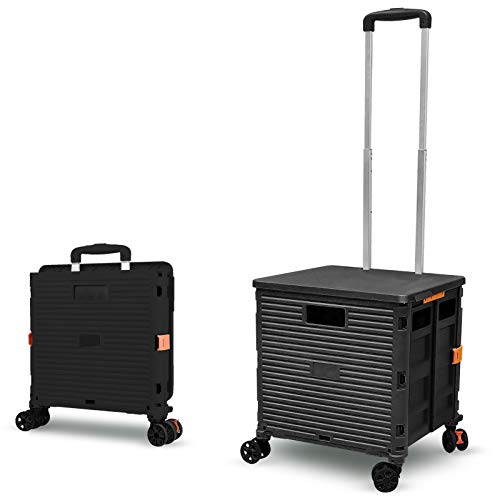 Carrello Spesa Pieghevole 54L/45KG, Nero