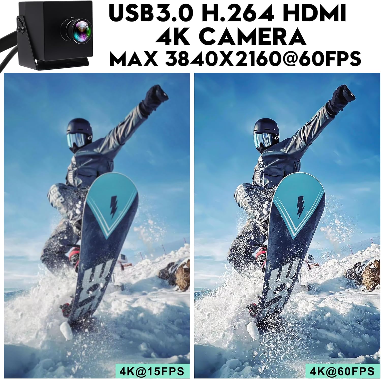Elp Telecamera HDMI 4K 60FPS Webcam 120° - immagine 3