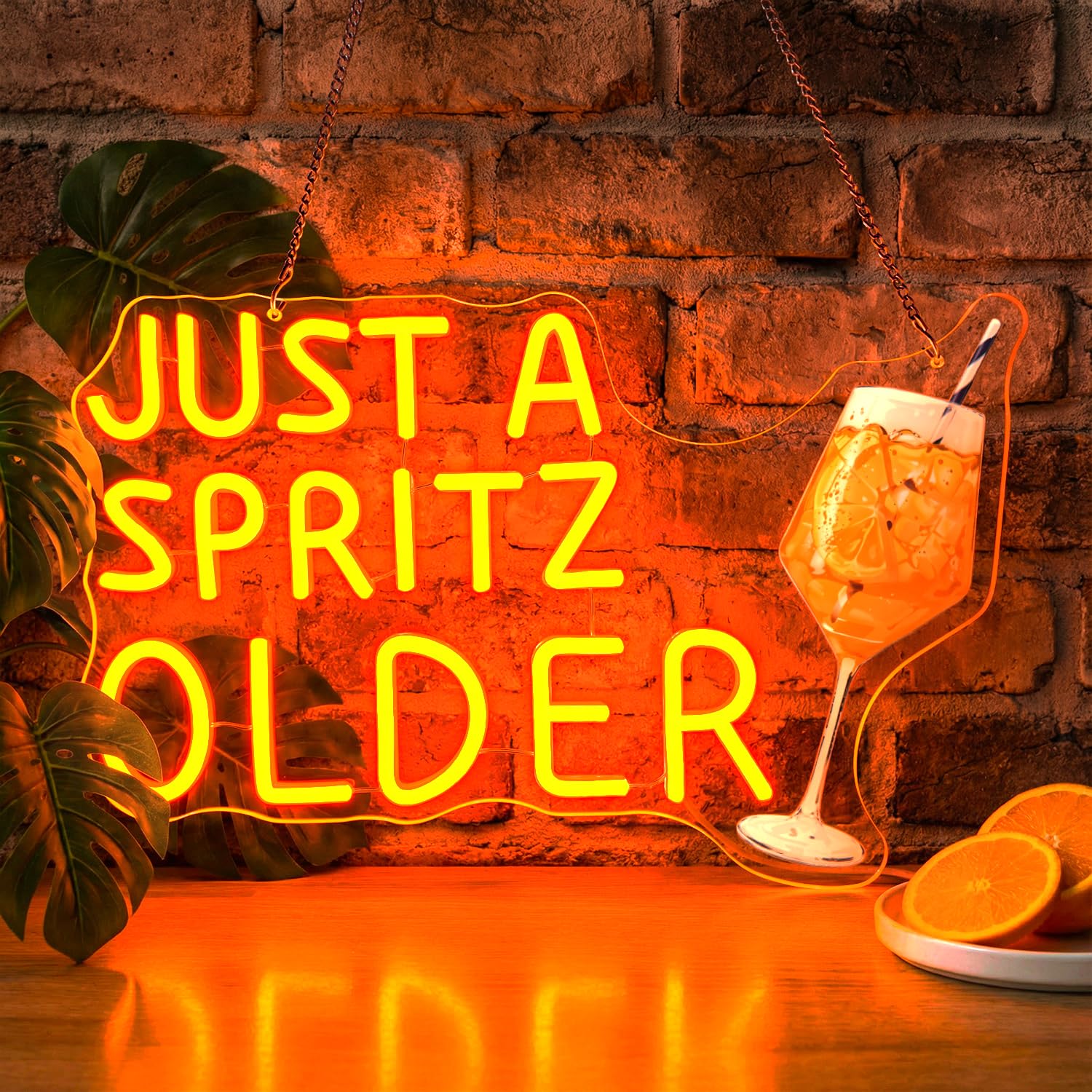 Astuddy - Insegna al Neon LED "JUST A SPRITZ OLDER", Arancione