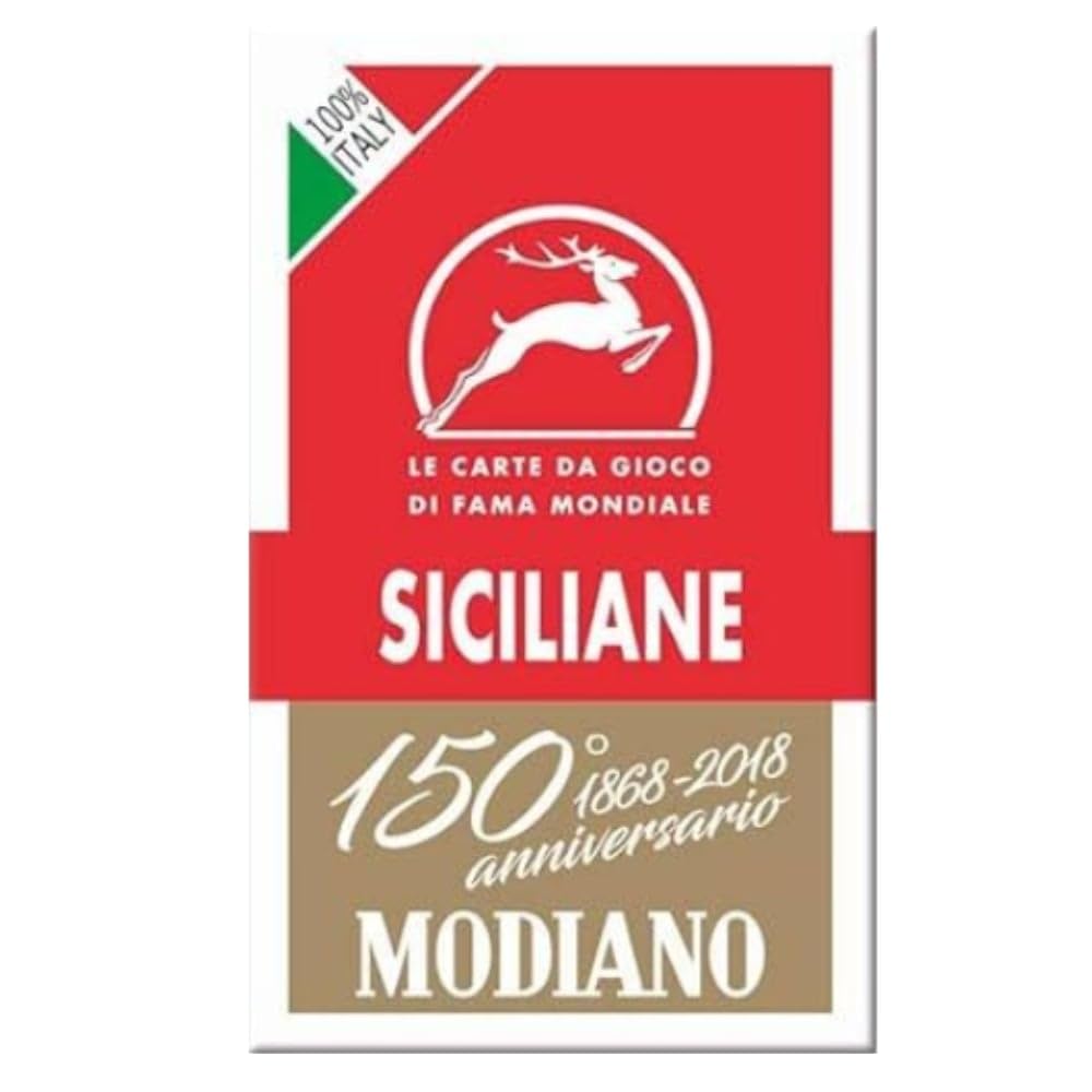 Modiano 300083 Carte da Gioco SICILIANE Anniversario dei 150 anni Rosso