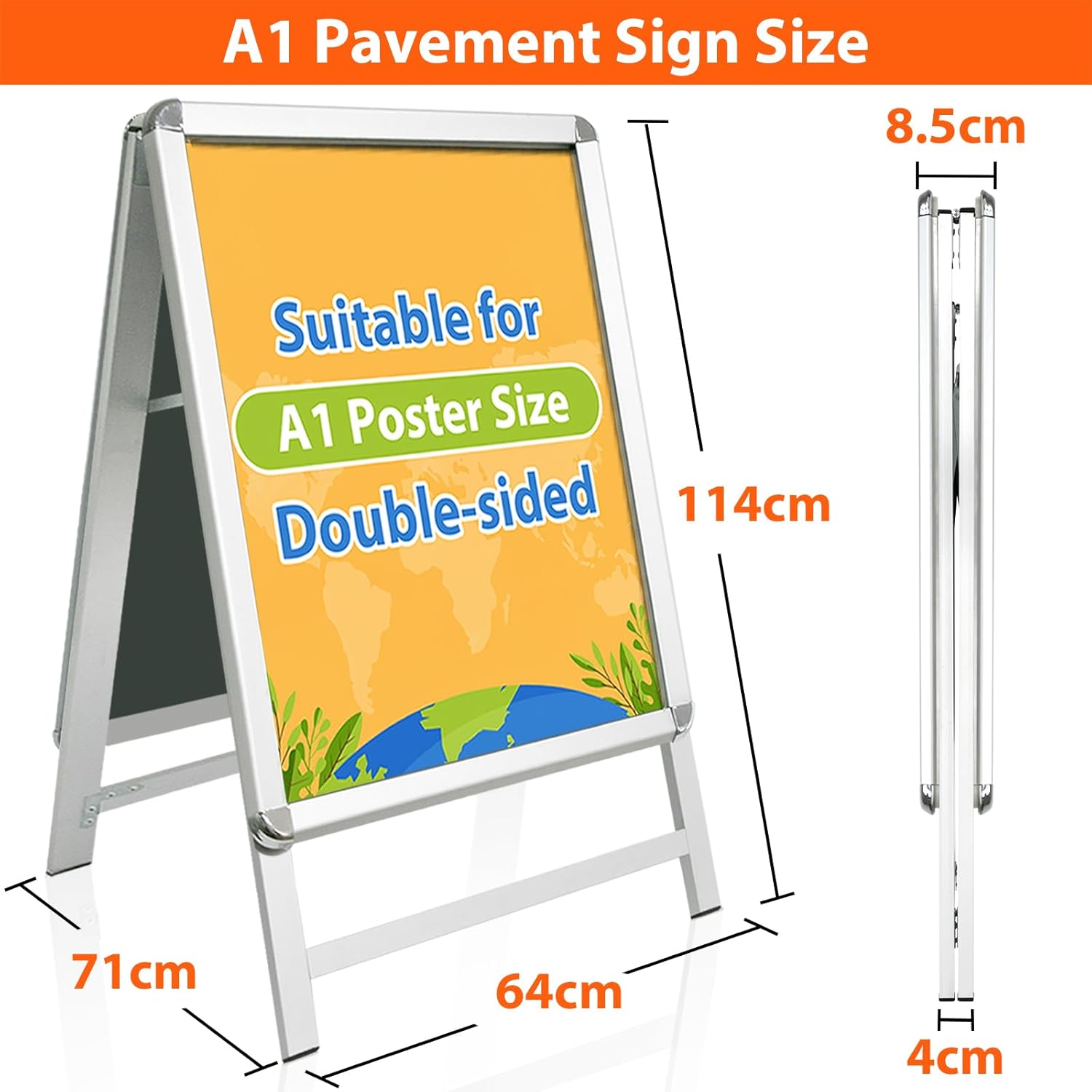 Wiigo Cornice Pubblicitario A1 in Alluminio, Argento - immagine 4