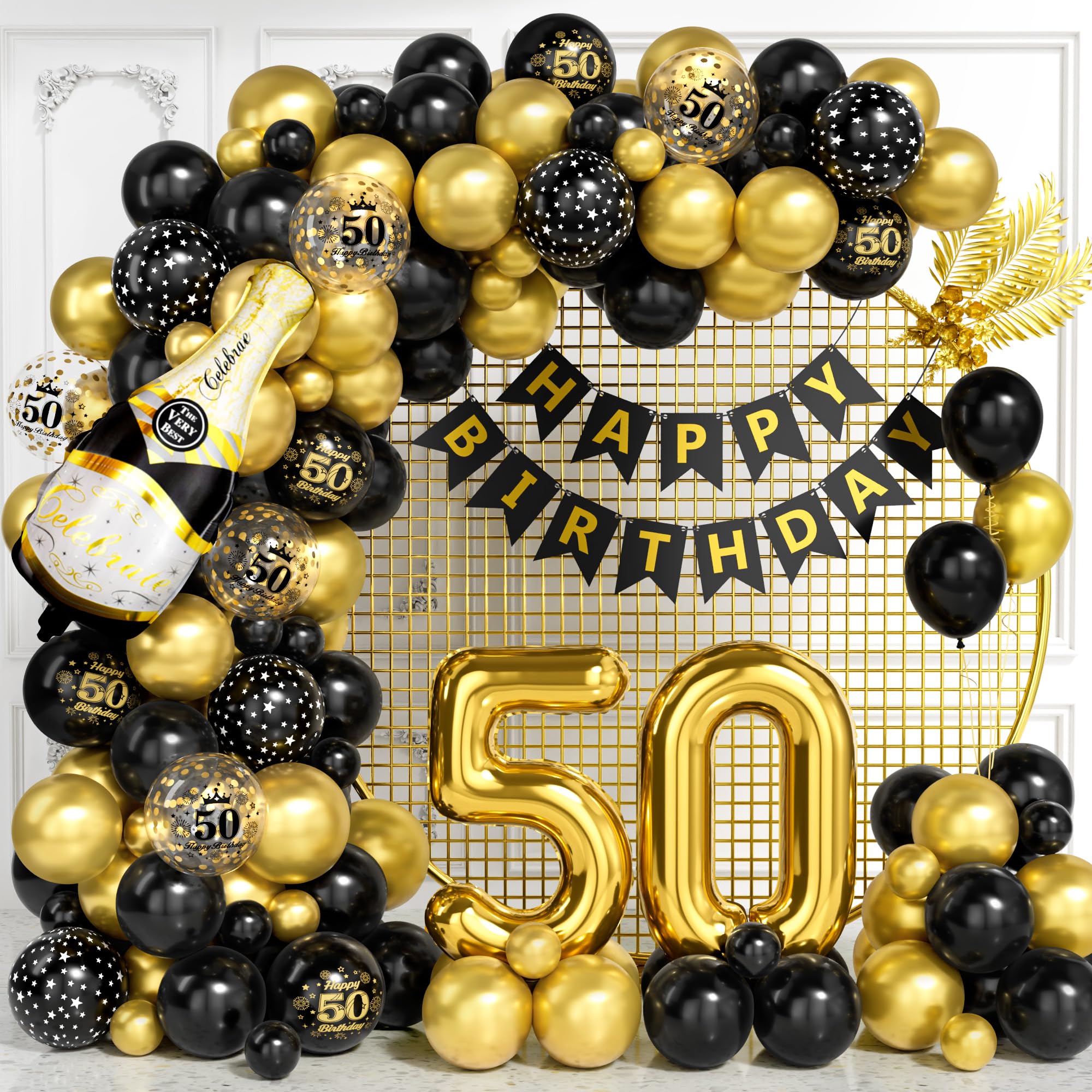 Decorazioni per 50° Compleanno Oro Nero