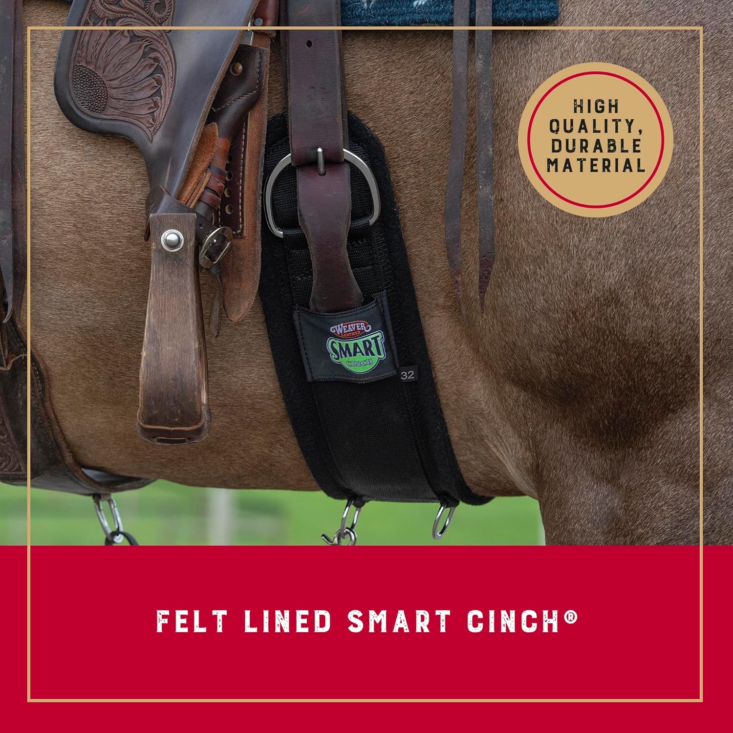 Weaver Equine Sottopancia Dritto per Cavallo, Nero - immagine 2