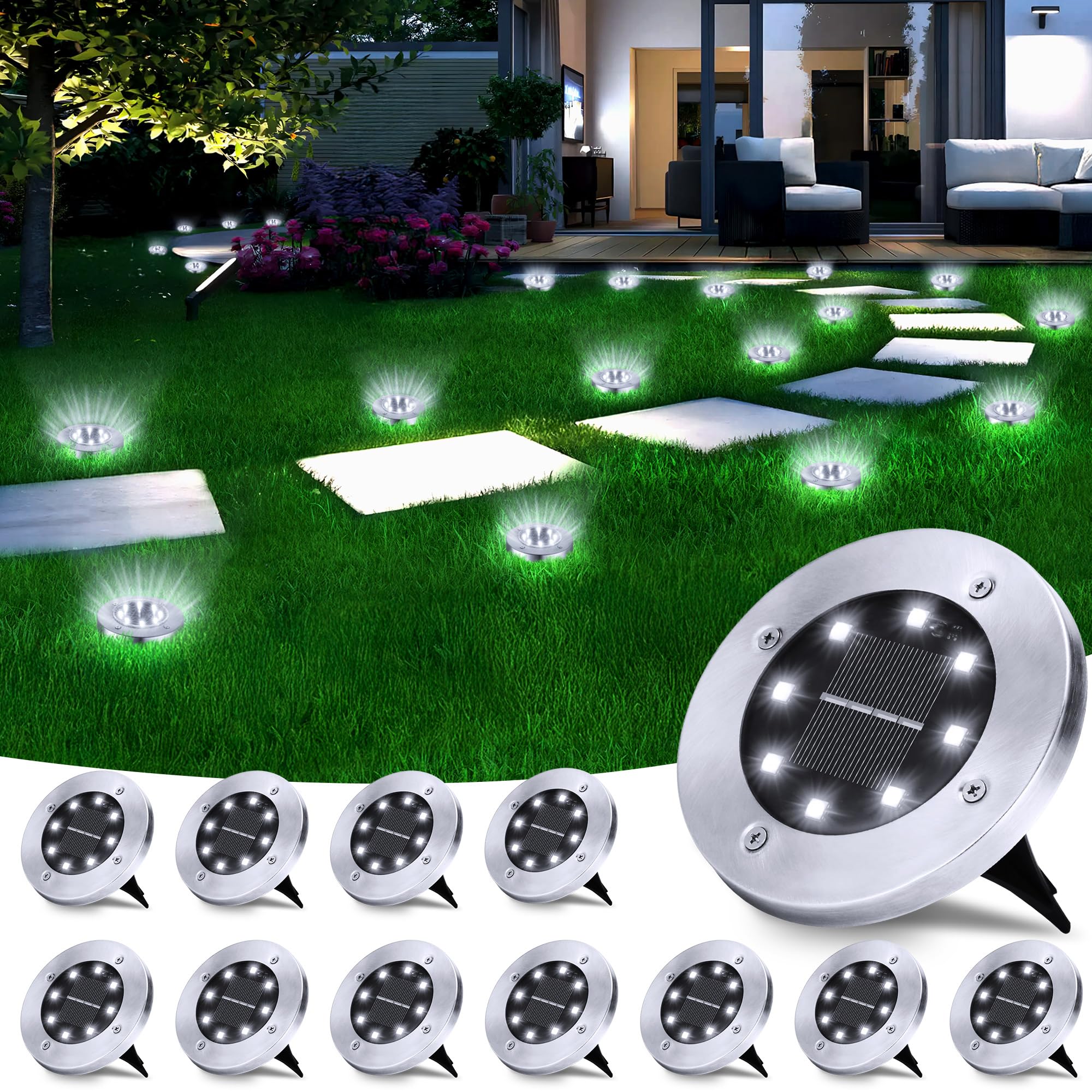 Philzops Luci Solari Giardino Esterno 12 Pezzi