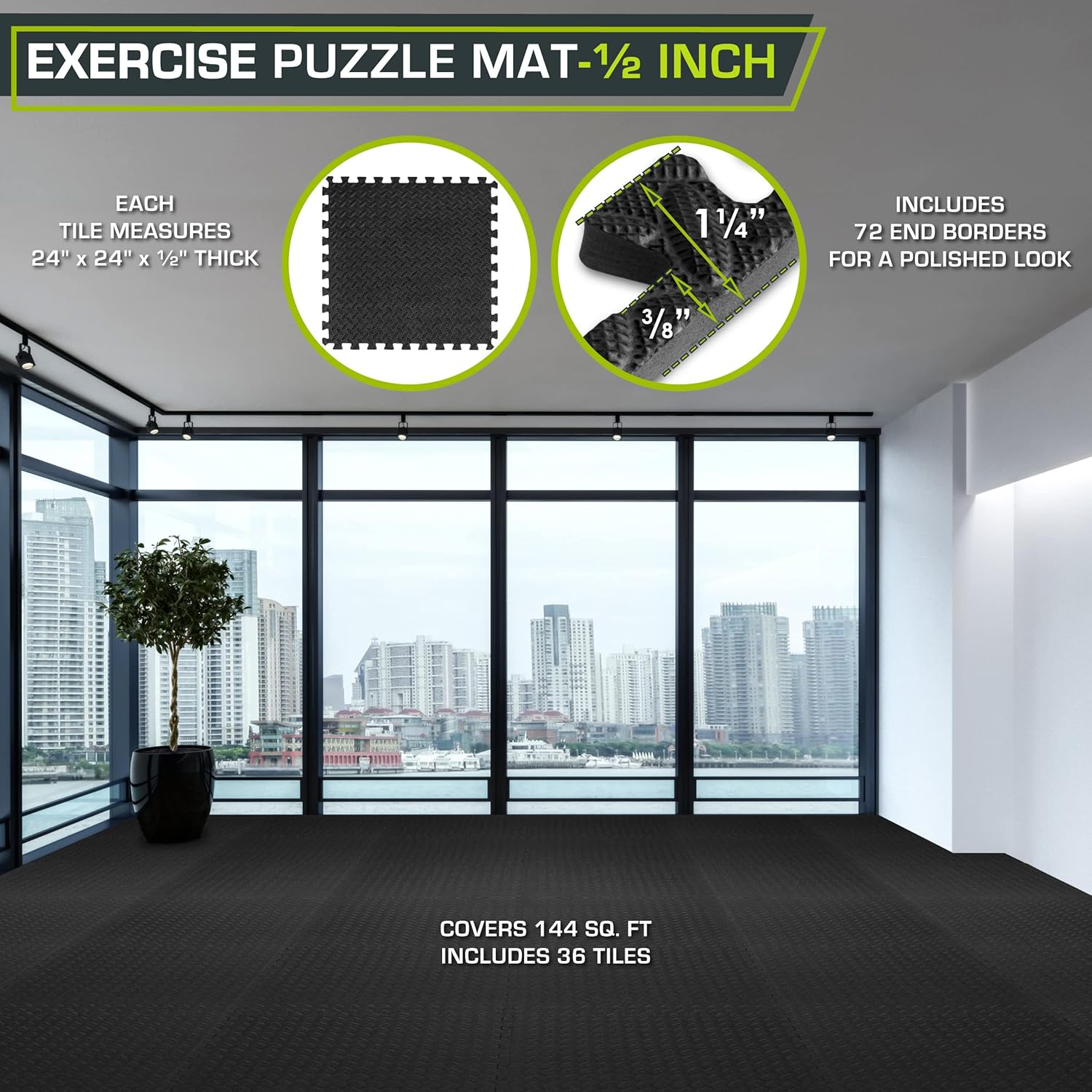 Prosourcefit Exercise Puzzle Mat - Tappeto in Schiuma EVA - immagine 2