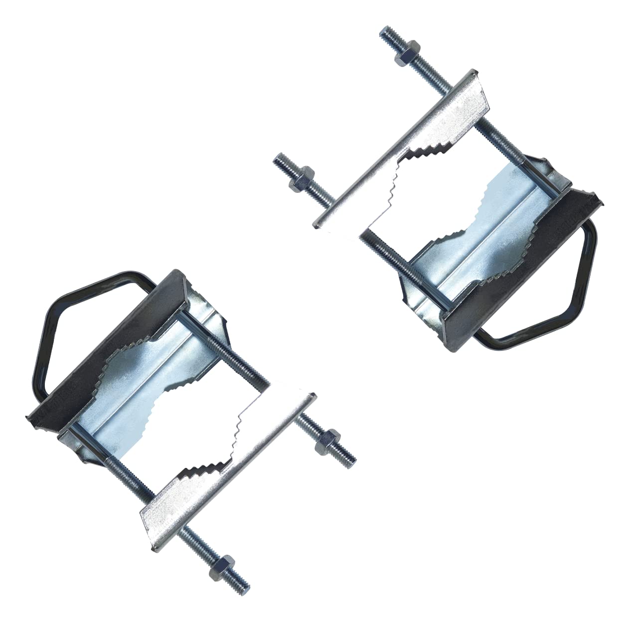 ZN10C8 (2 Pezzi) - Ringhierino Gigante, Zanca da Ringhiera per Palo Antenna Tv, Zanca per Pali Antenna da 25 a 55 mm, Supporto per Palo Antenna Tv Digitale Terrestre, Made in Italy