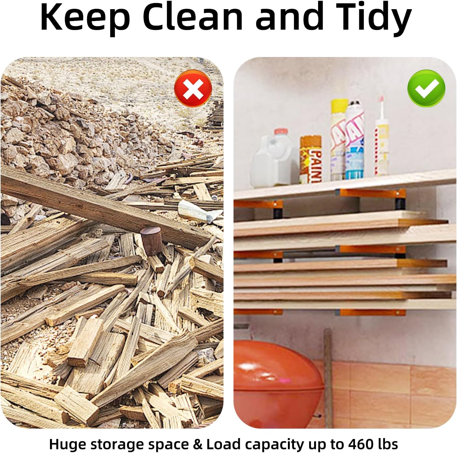 Organizzatore da Parete in Legno e Metallo a 3 Livelli - immagine 5