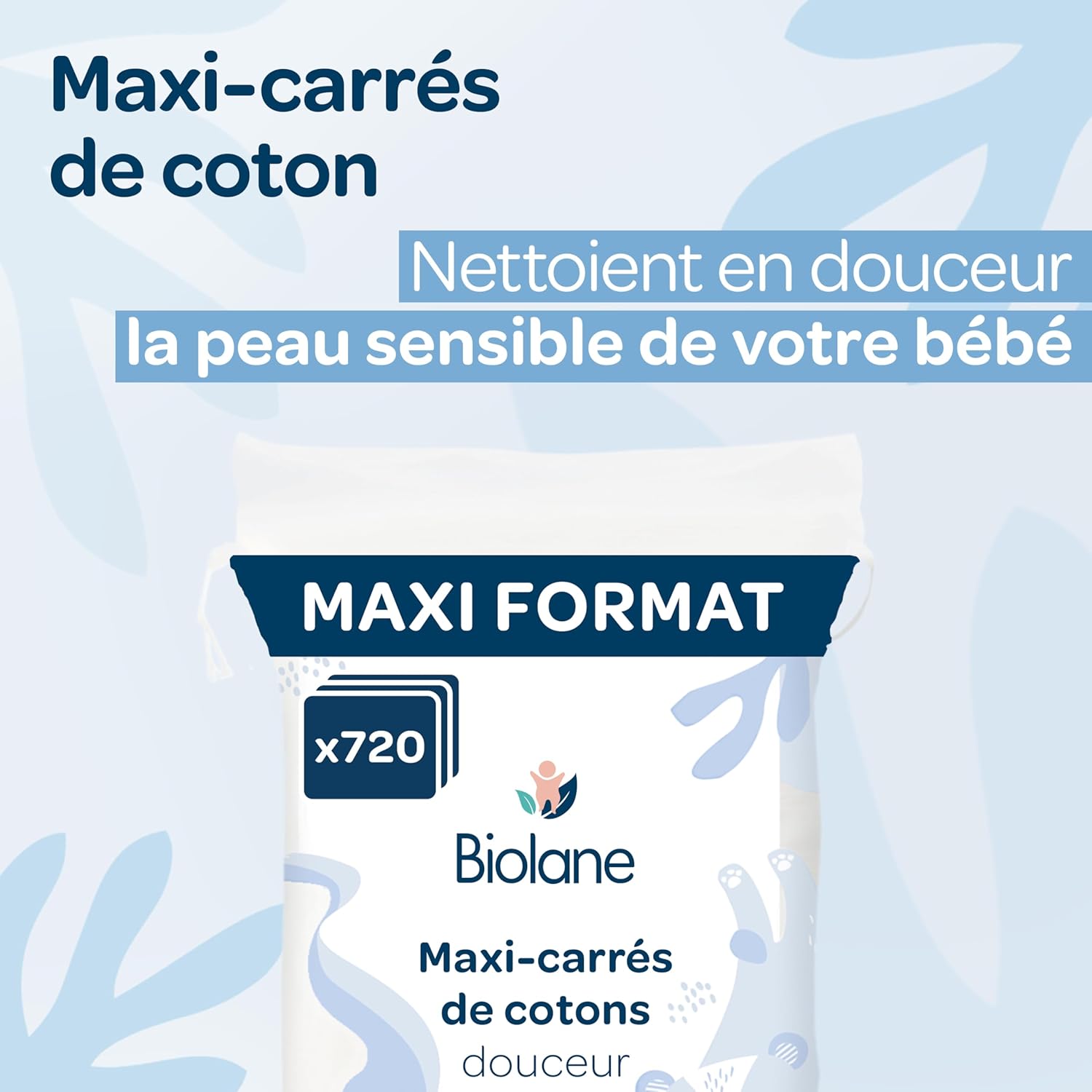 Biolane Set 12 Maxi-Quadrati Cotone Bio per Bambino - immagine 2