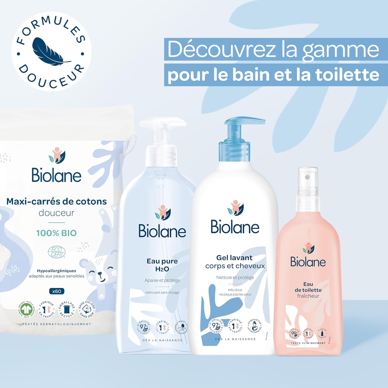 Biolane Set 12 Maxi-Quadrati Cotone Bio per Bambino - immagine 6