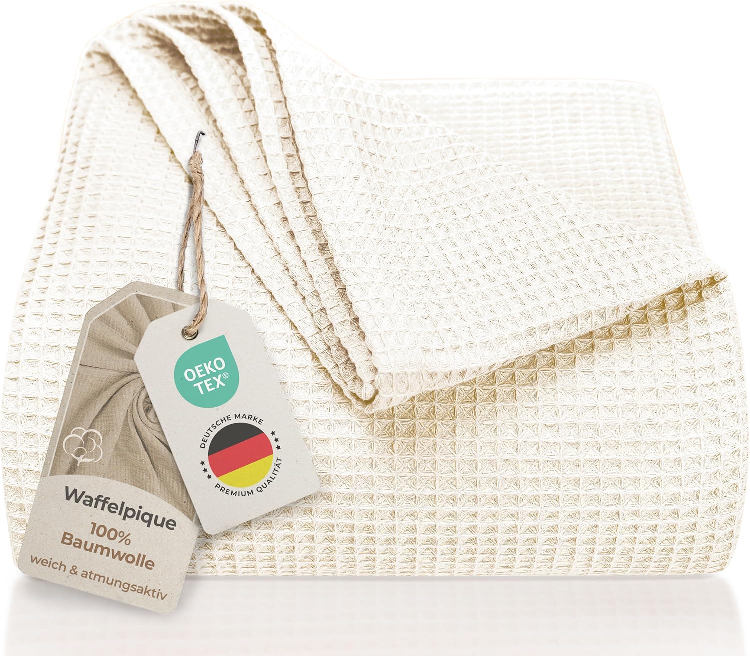 Copriletto Waffle Pique 100% Cotone 180 x 200 cm - immagine 1