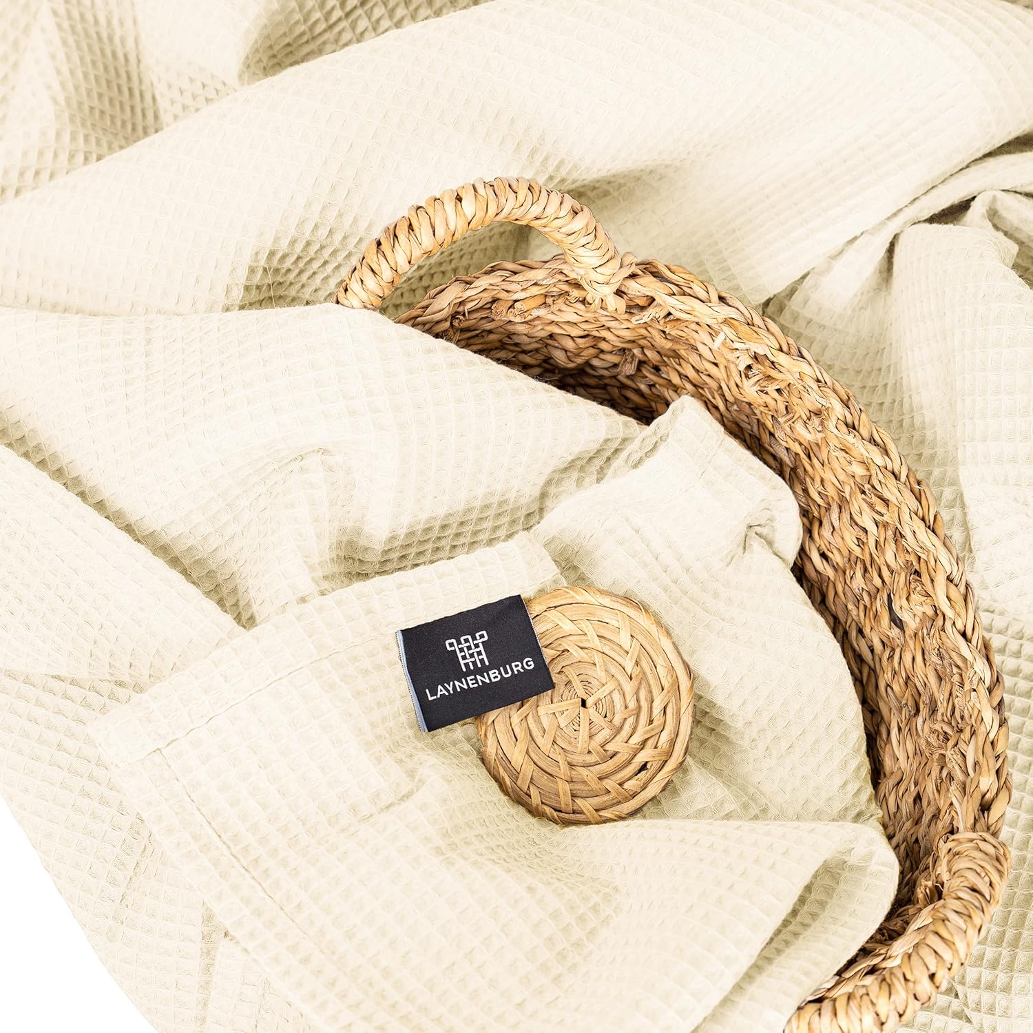 Copriletto Waffle Pique 100% Cotone 180 x 200 cm - immagine 4