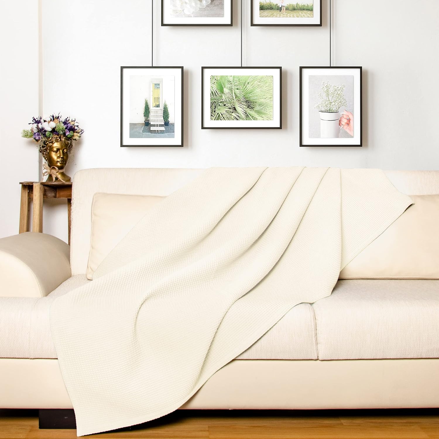 Copriletto Waffle Pique 100% Cotone 180 x 200 cm - immagine 5