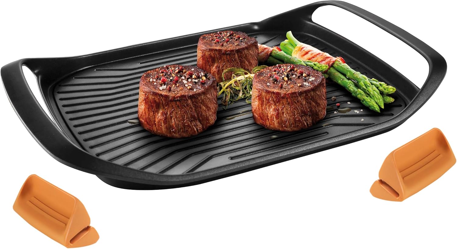 Tescoma Bistecchiera SmartClick Antiaderente 42x28 cm, Nero - immagine 1