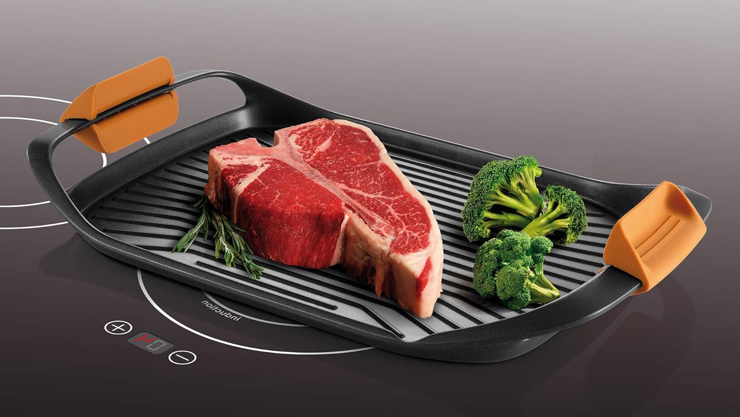 Tescoma Bistecchiera SmartClick Antiaderente 42x28 cm, Nero - immagine 4