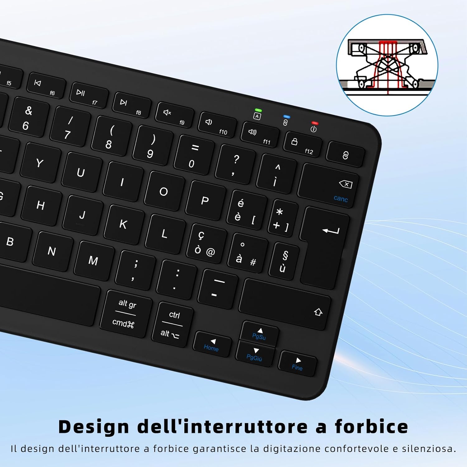 Qulose Tastiera Wireless Ricaricabile, Layout Italiano - immagine 4