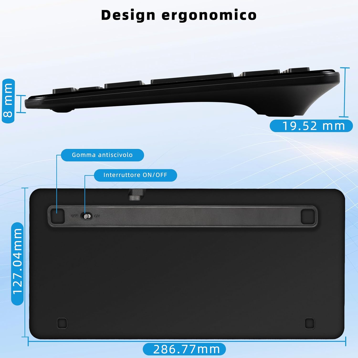 Qulose Tastiera Wireless Ricaricabile, Layout Italiano - immagine 5