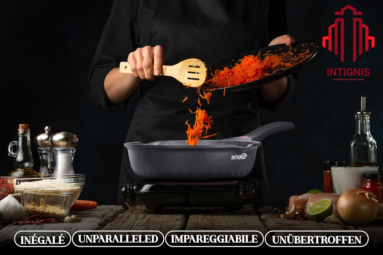 Intignis® Padella Antiaderente con Coperchio 28cm - immagine 4