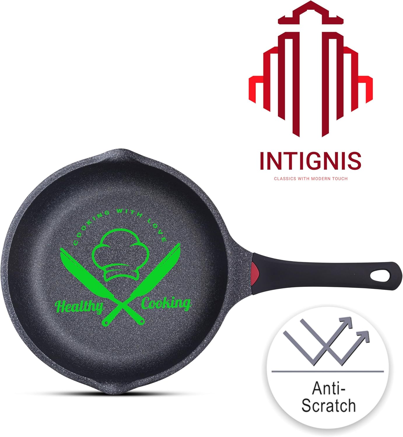 Intignis® Padella Antiaderente con Coperchio 28cm - immagine 6