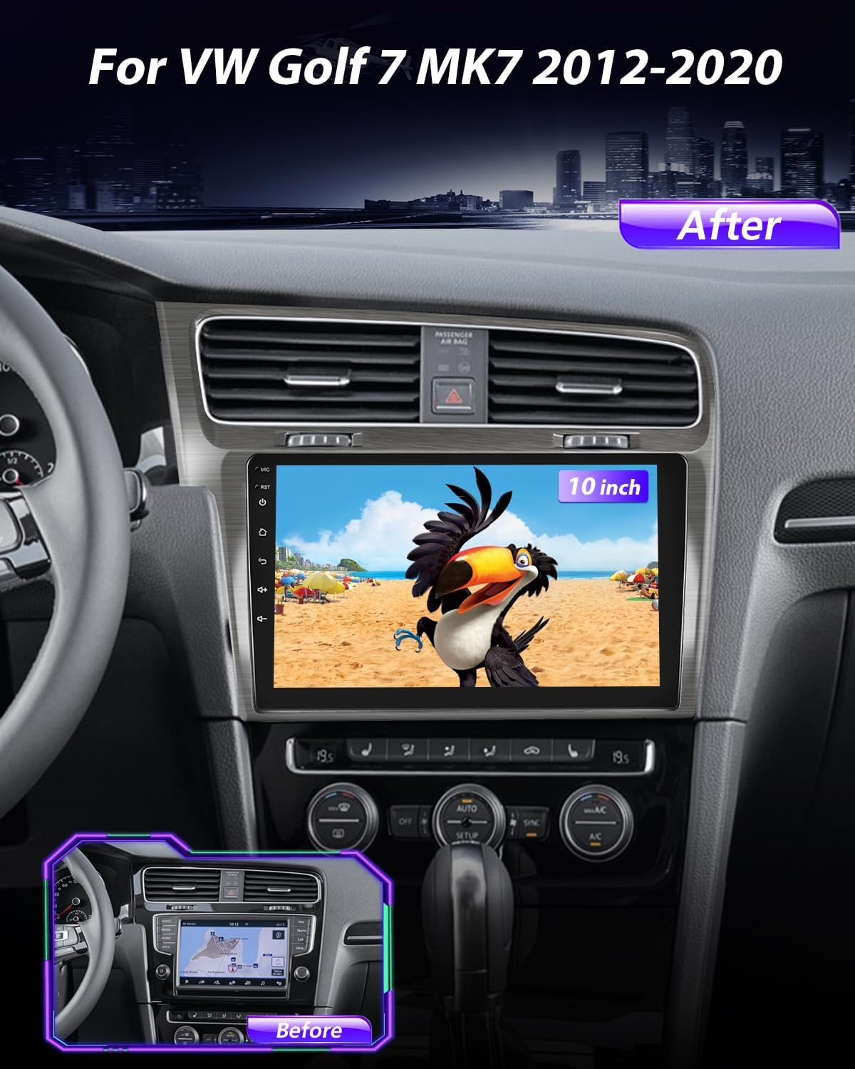 Nhopeew Autoradio per VW Golf 7 MK7 (2012-2020) - immagine 2