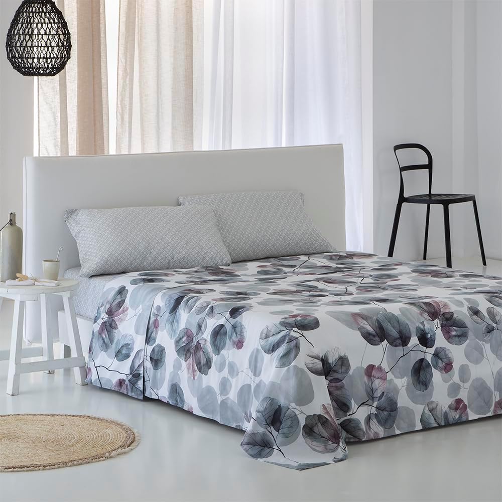 Set Lenzuola Lorna Grigio Raso Cotone 100% 200 Fili - immagine 1