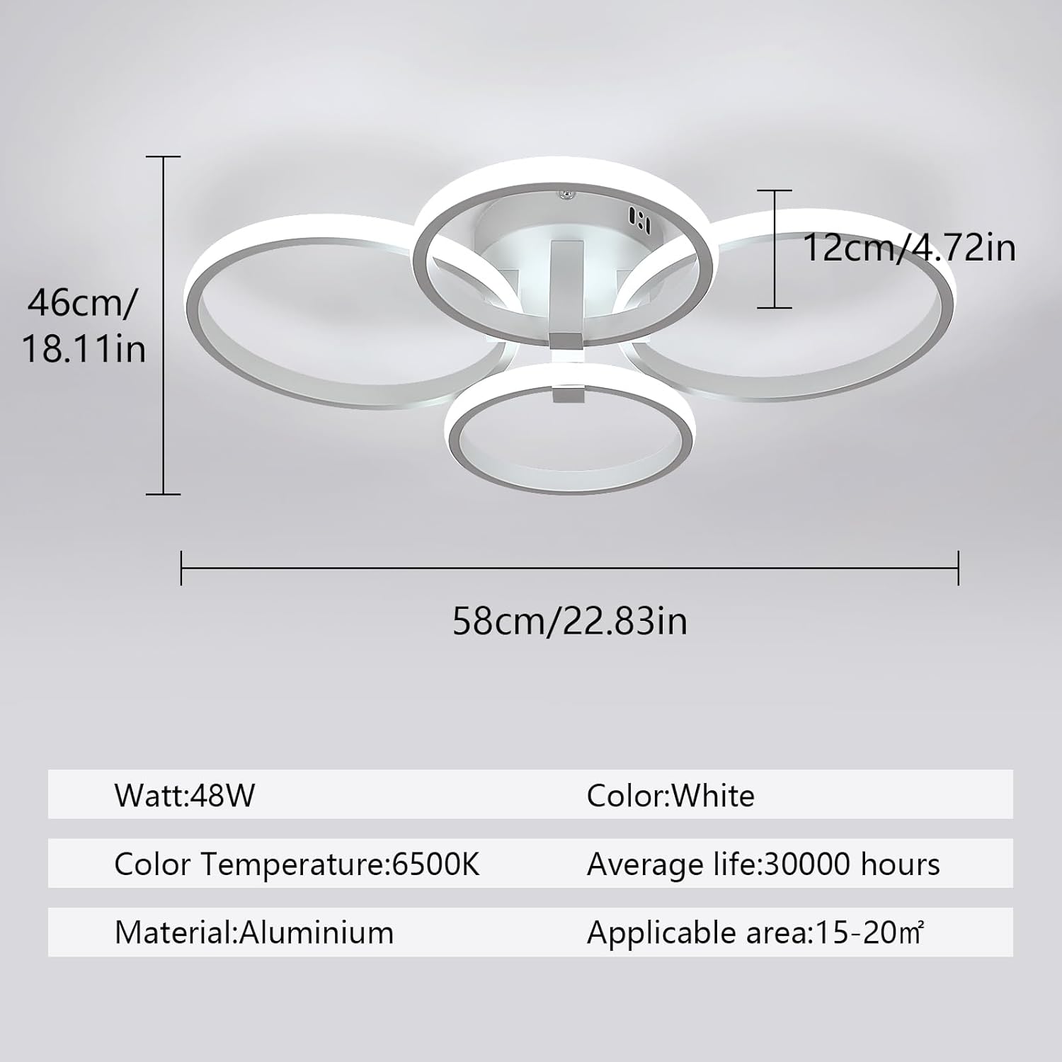 Delipop Plafoniera LED Soffitto 58cm 48W 6500K - immagine 5