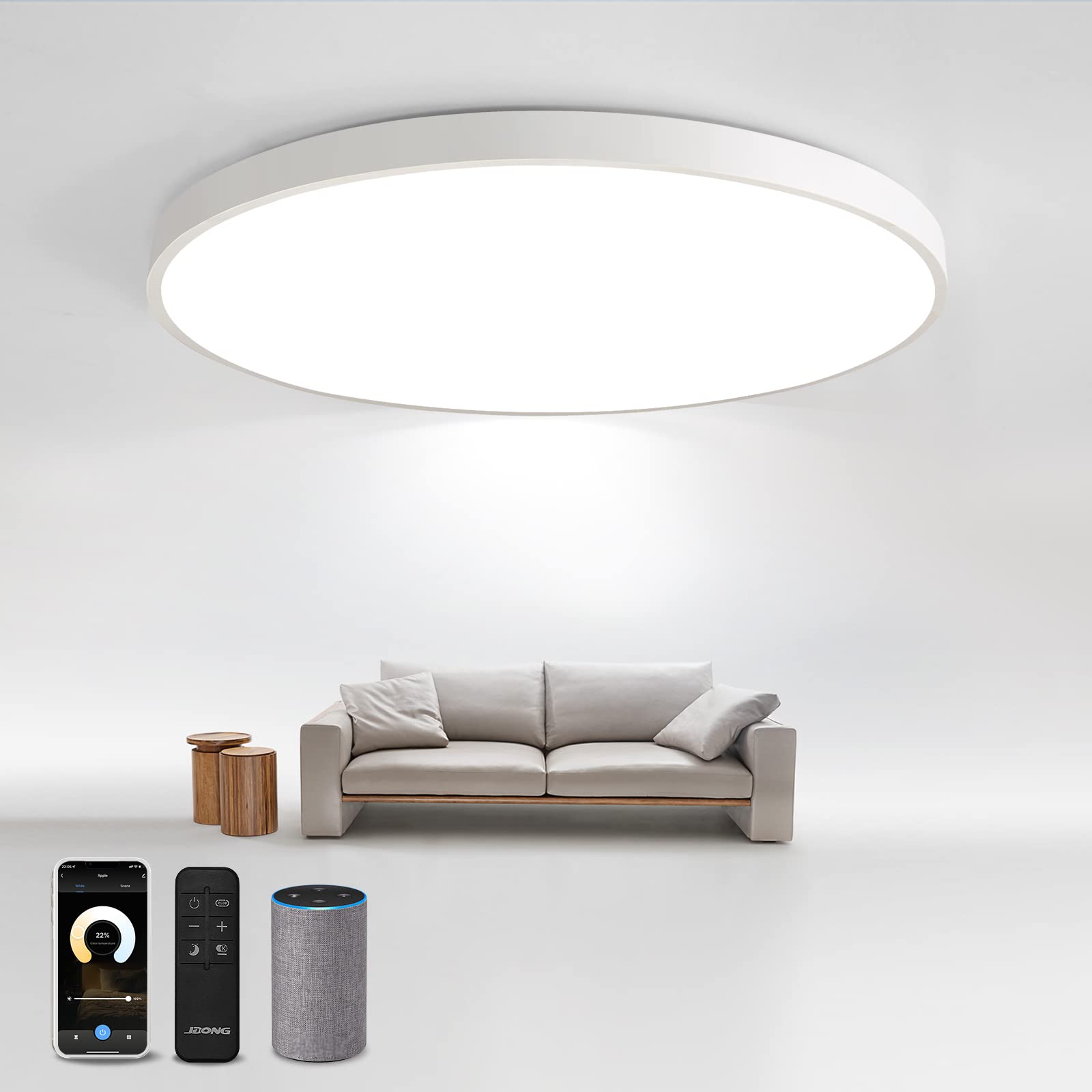 Jdong Smart Plafoniera LED 54W Dimmerabile Ø50CM