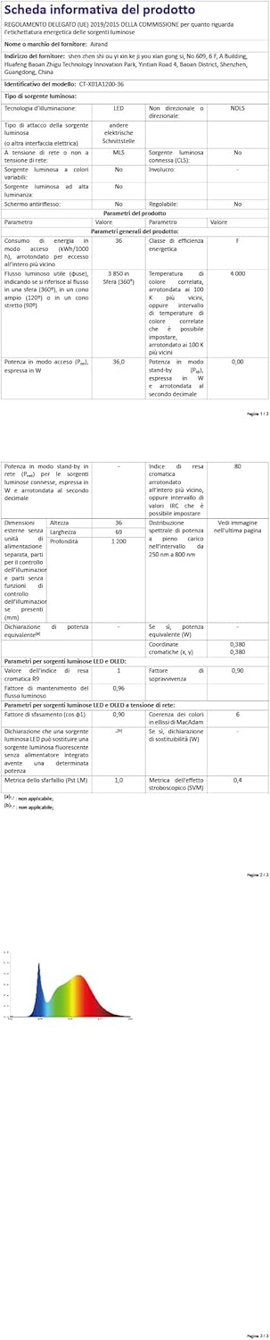 Airand Plafoniere Led 120CM 36W 3600LM Ultraslim - immagine 10