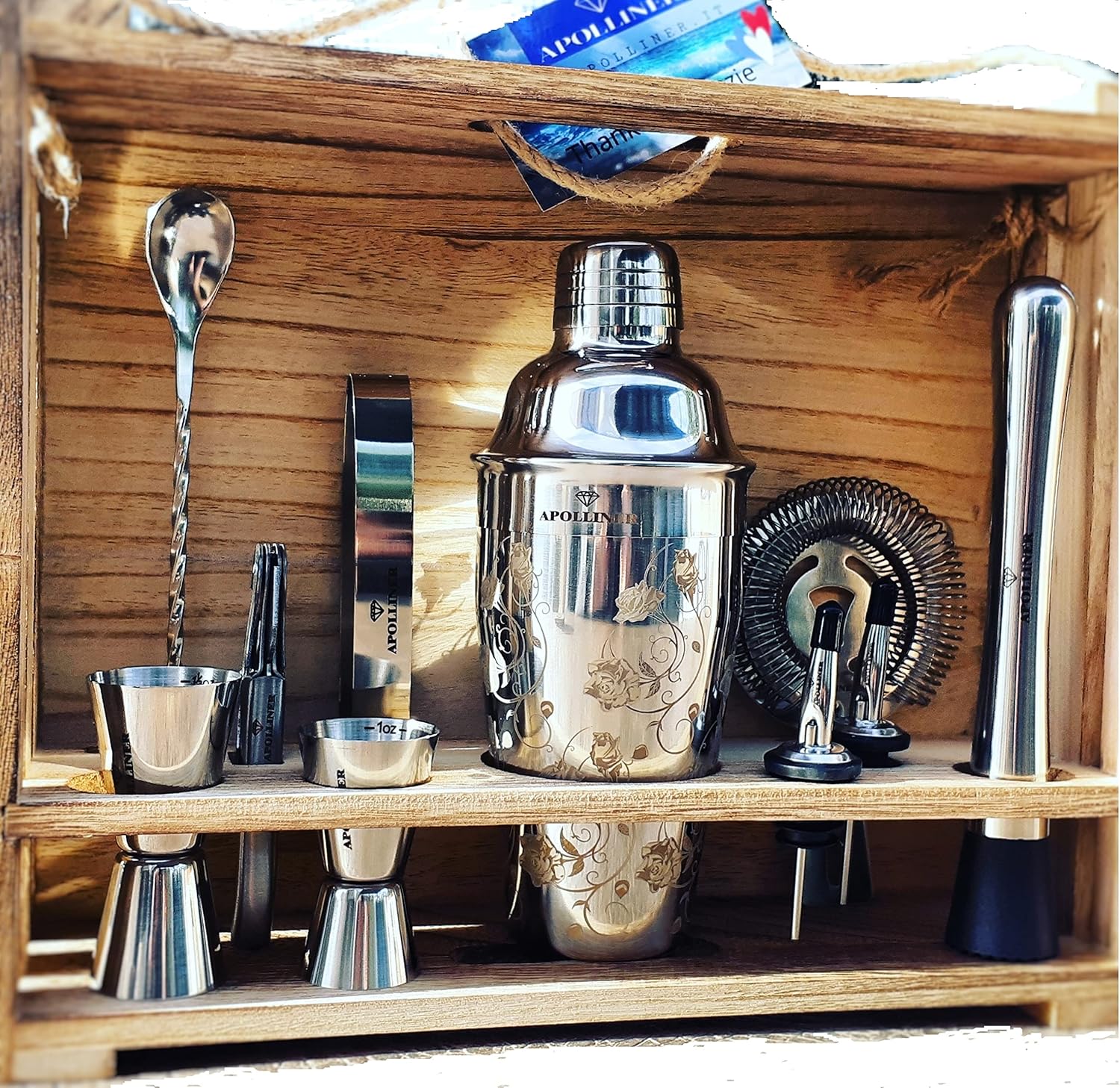 Apolliner - Shaker Cocktail Professionale 16 Pezzi - immagine 1