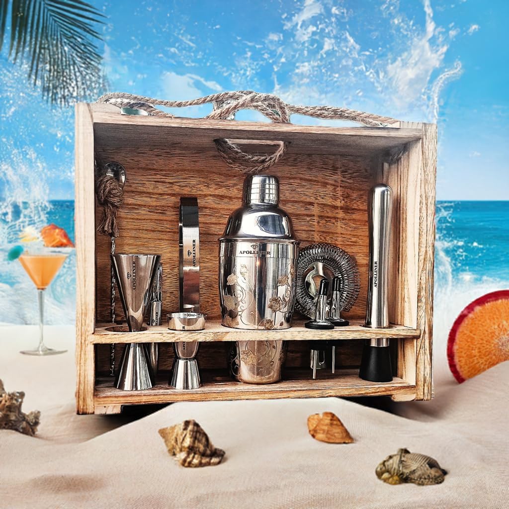 Apolliner - Shaker Cocktail Professionale 16 Pezzi - immagine 2