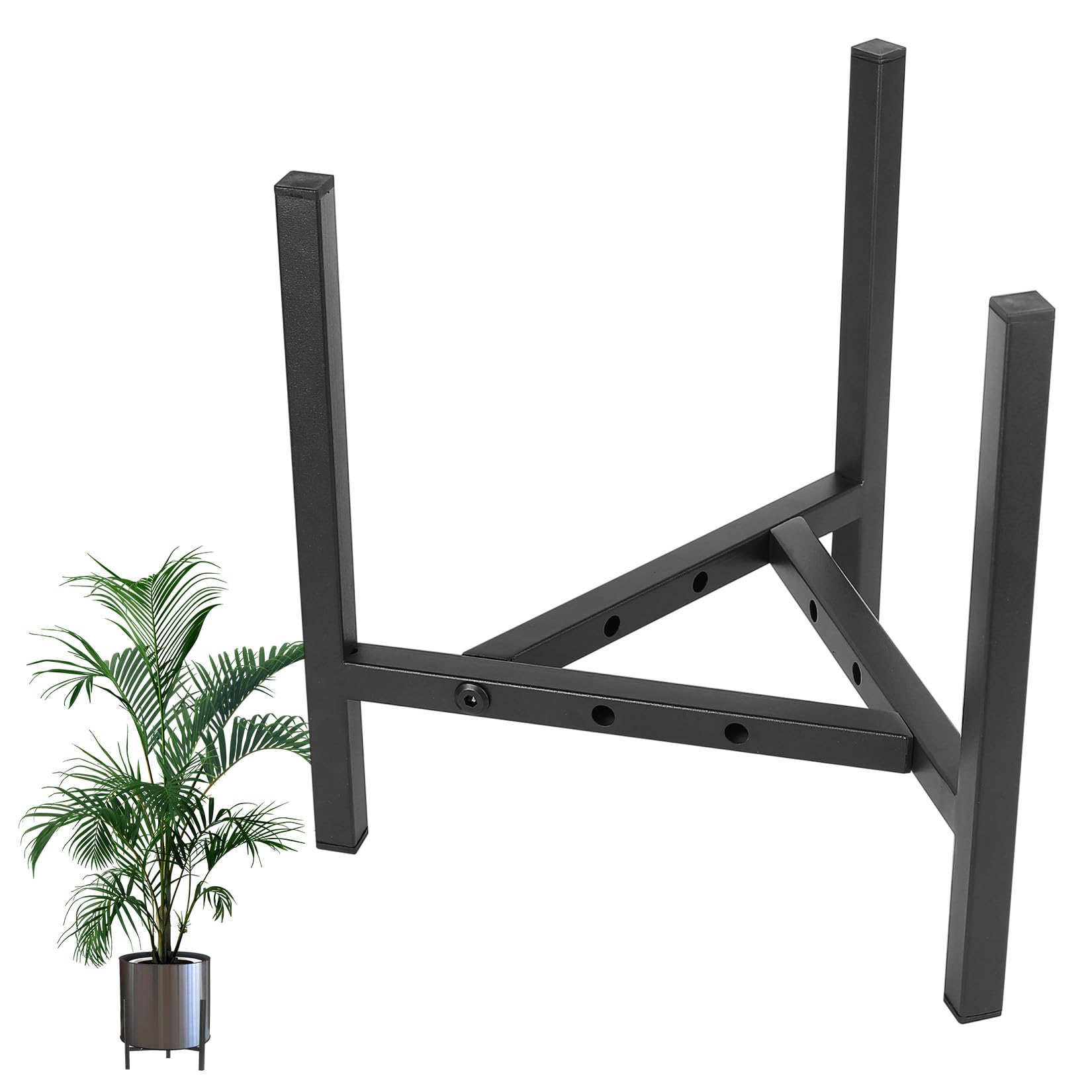 Supporto per Piante da Interno Regolabile, Supporto Piante Interno Regolabile, Portabottiglie in Metallo Nero, Sgabello da Fiori Regolabile, Supporti per Piante Vasi di Fiori da 20,5 cm a 30,5 cm