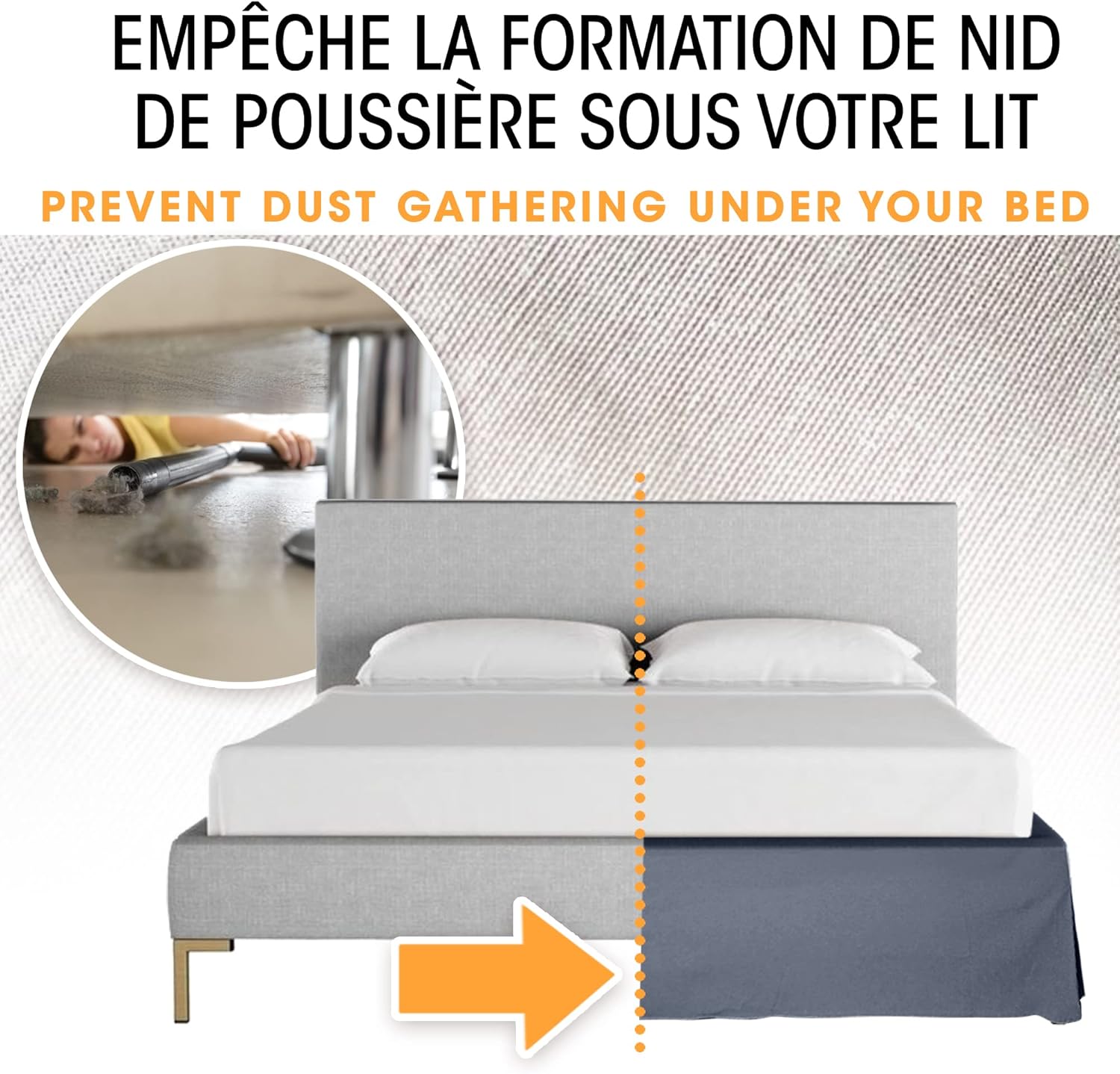 Vestiletto Matrimoniale 160x200 Grigio - immagine 2