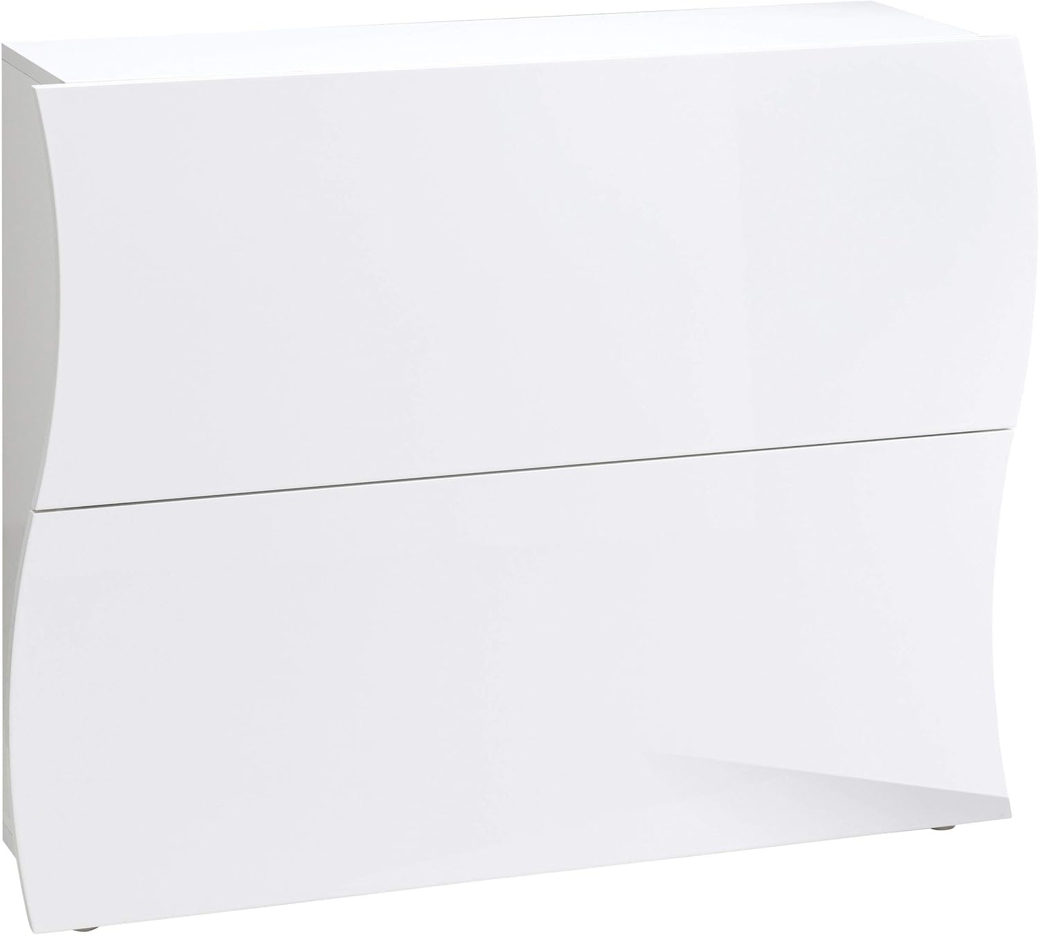 Web Convenienza Scarpiera Slim Moderna 2 Ante, Bianca Lucida - immagine 4