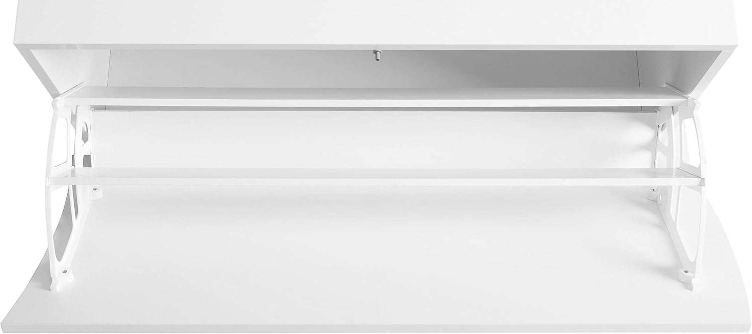 Web Convenienza Scarpiera Slim Moderna 2 Ante, Bianca Lucida - immagine 6