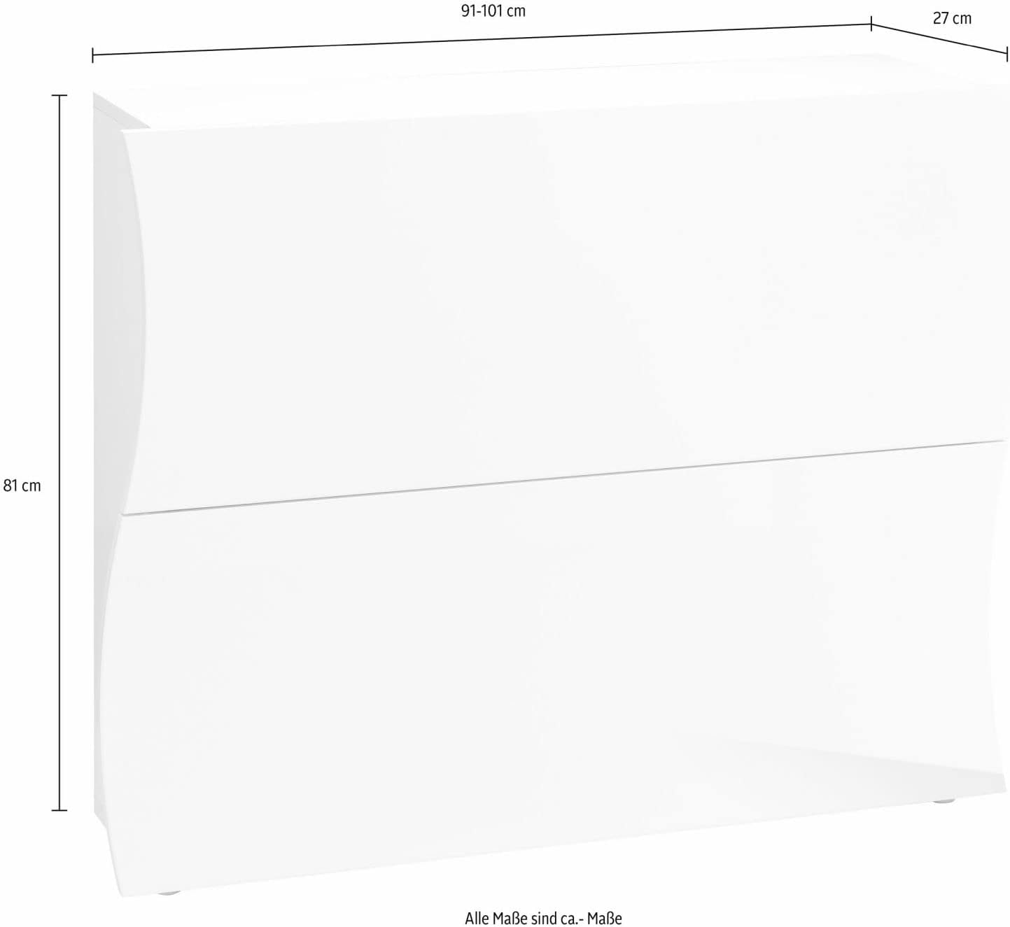 Web Convenienza Scarpiera Slim Moderna 2 Ante, Bianca Lucida - immagine 7