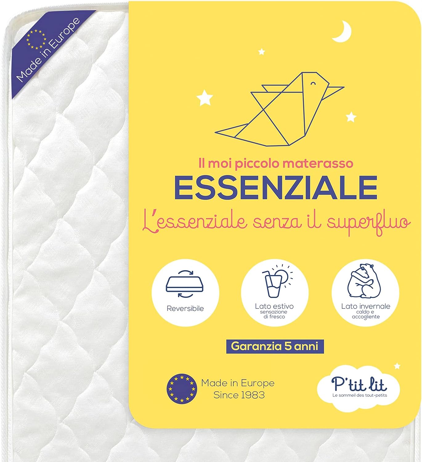 P'tit Lit - Materasso Bambino Indispensabile 60x120 cm - immagine 1