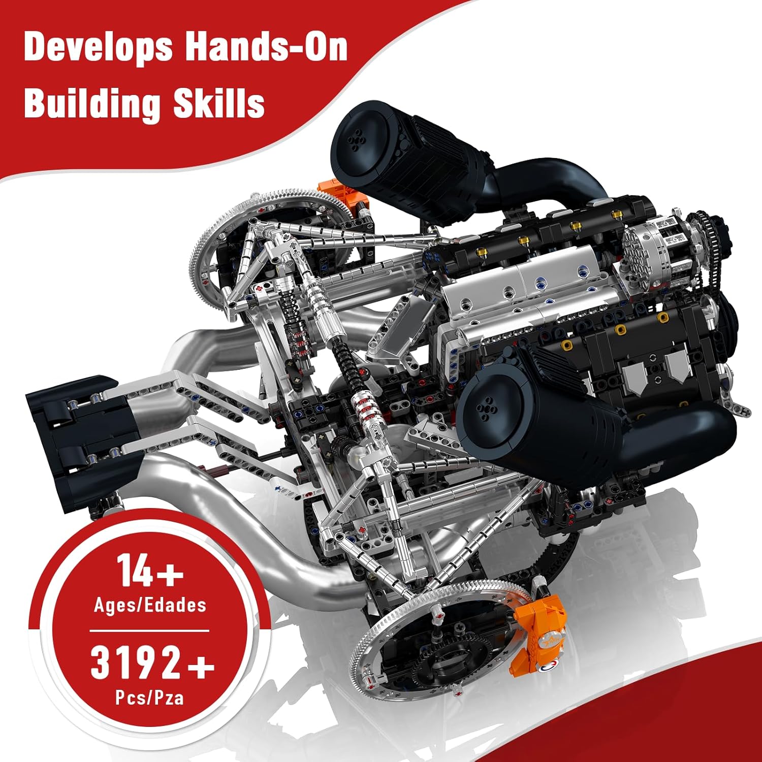 Mould King 10248 Technik V8 - Kit Modellino 3192 Pezzi - immagine 5