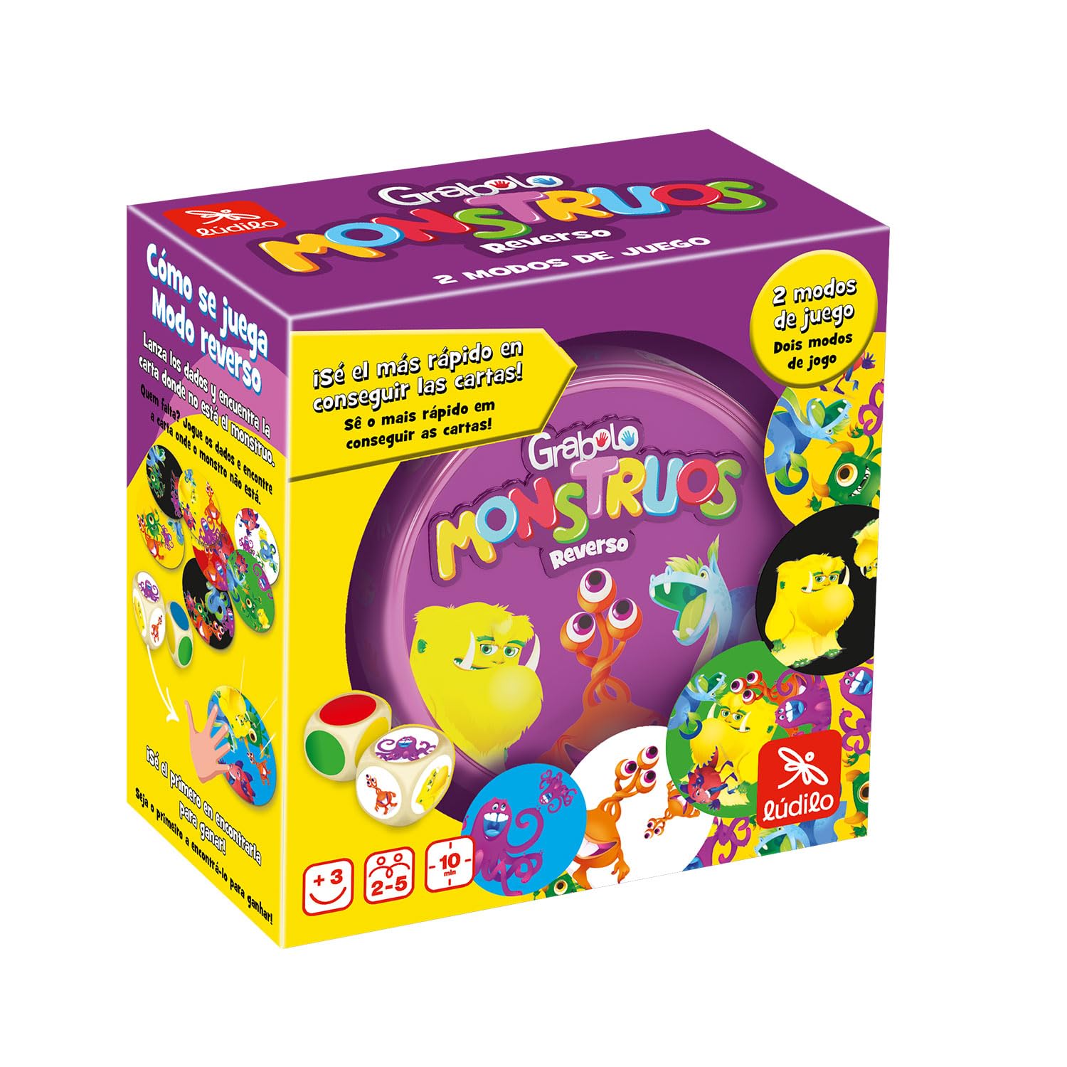 Ludilo - Grabolo Reverso | Giochi per Bambini Di 3 Anni O Più | Giochi Educativi Bambini 3 Anni Di 10 Min | Giochi Di Carte | Giochi Da Tavolo per 2 A 5 Persone