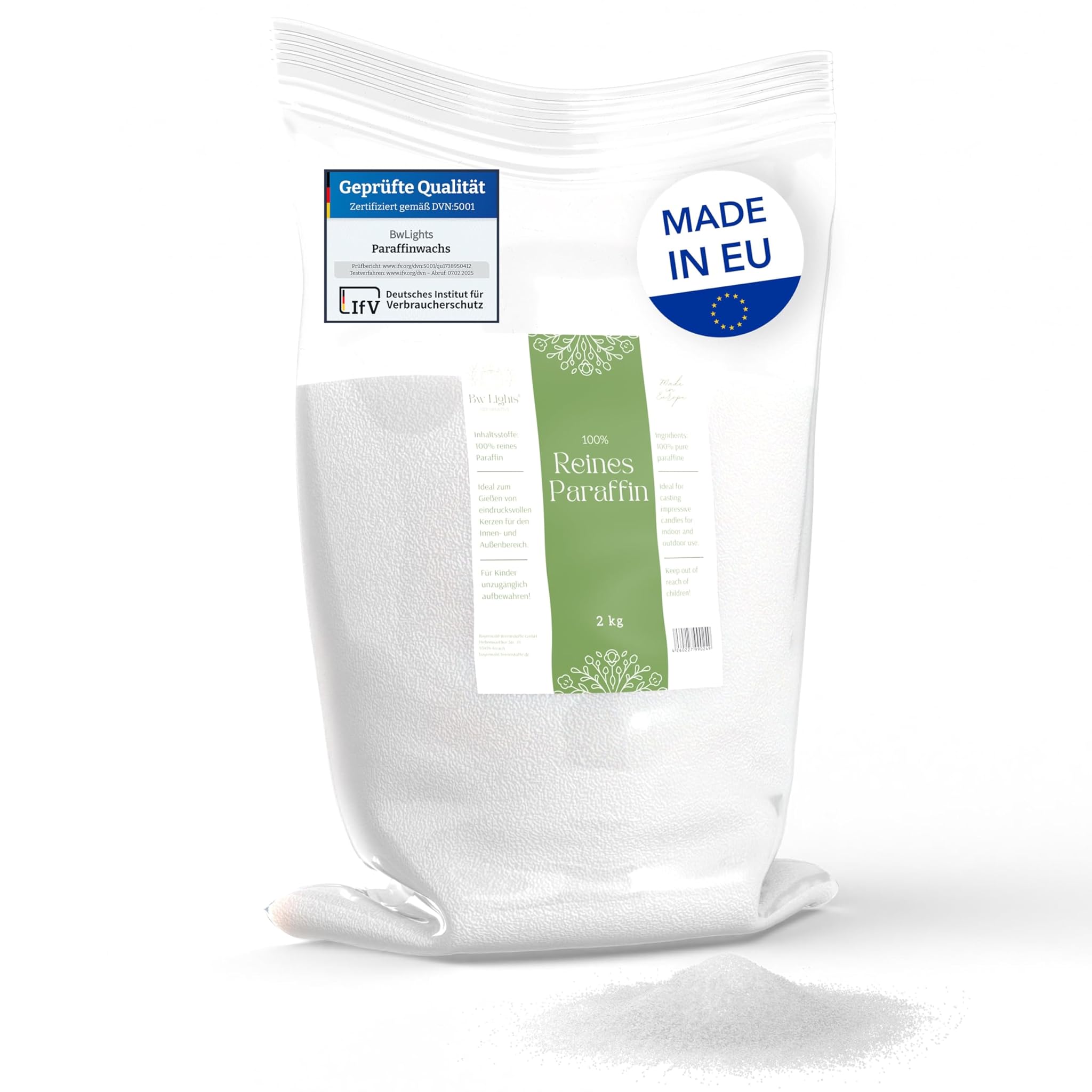 Bwlights - Cera di Paraffina Bianca di Alta Qualità 2 kg