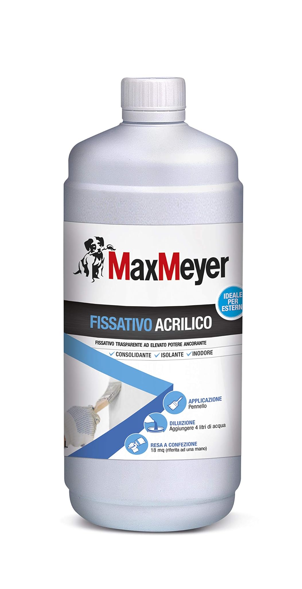 Maxmeyer Fissativo all'acqua Acrilico TRASPARENTE 1 L