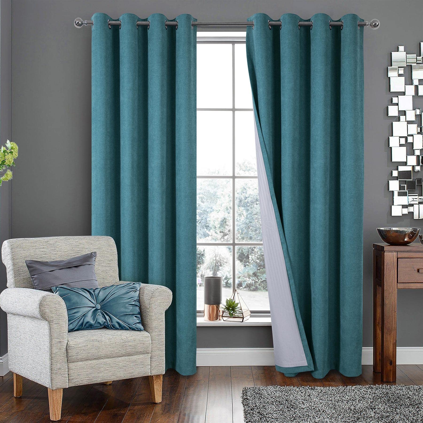 Always4u Tende Oscuranti Termiche con Occhielli, Verde