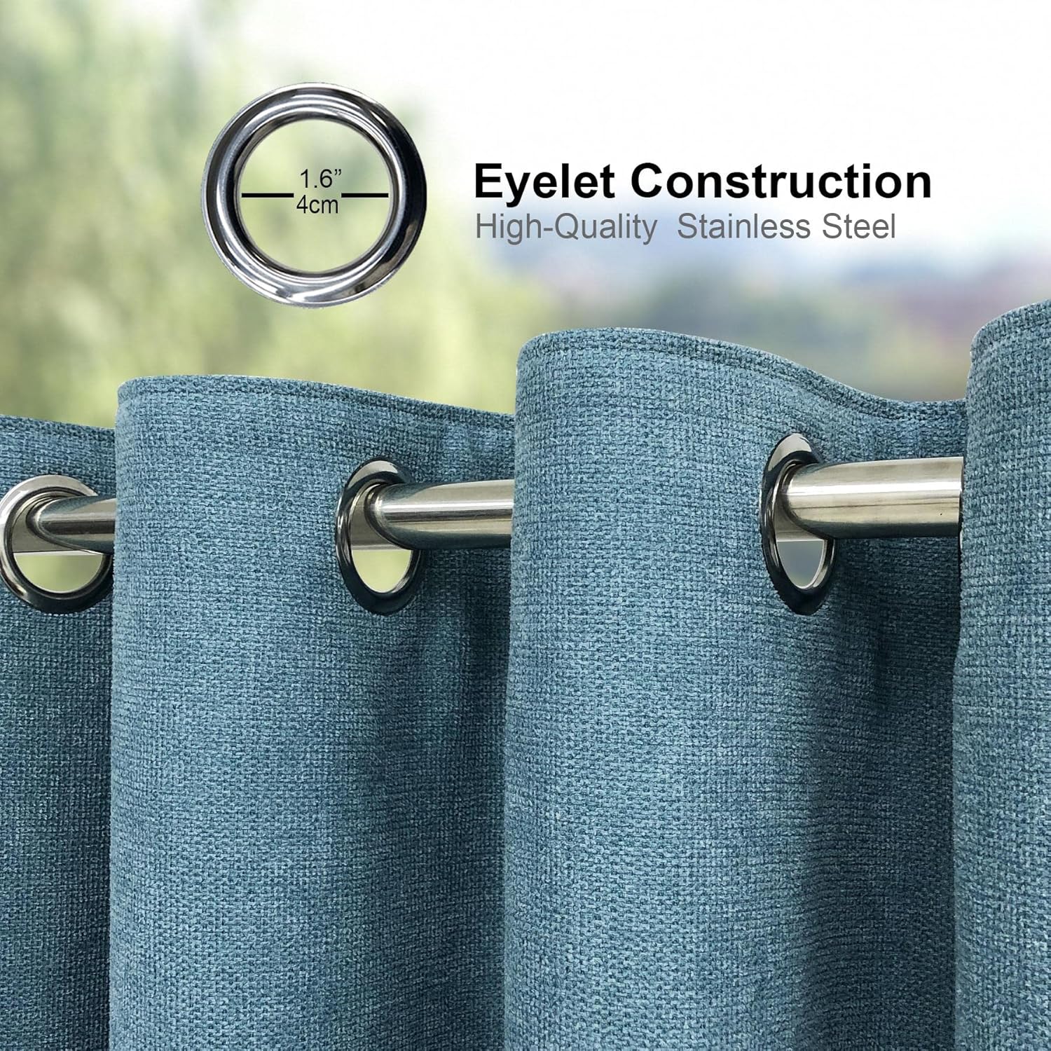 Always4u Tende Oscuranti Termiche con Occhielli, Verde - immagine 7