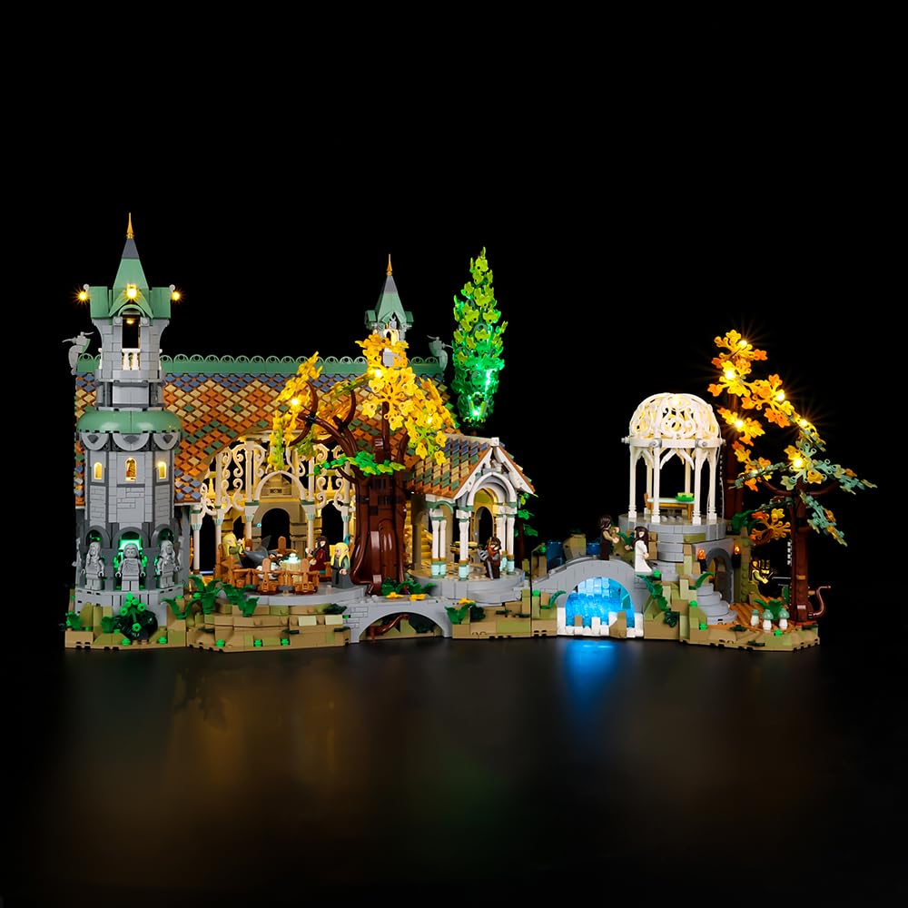 Kyglaring Luce a LED compatibile con Lego Icons Il Signore degli Anelli: Bruchtal 10316 Collectible Builds, accessori di illuminazione a LED per il set di modelli Lego 10316 (senza modello)