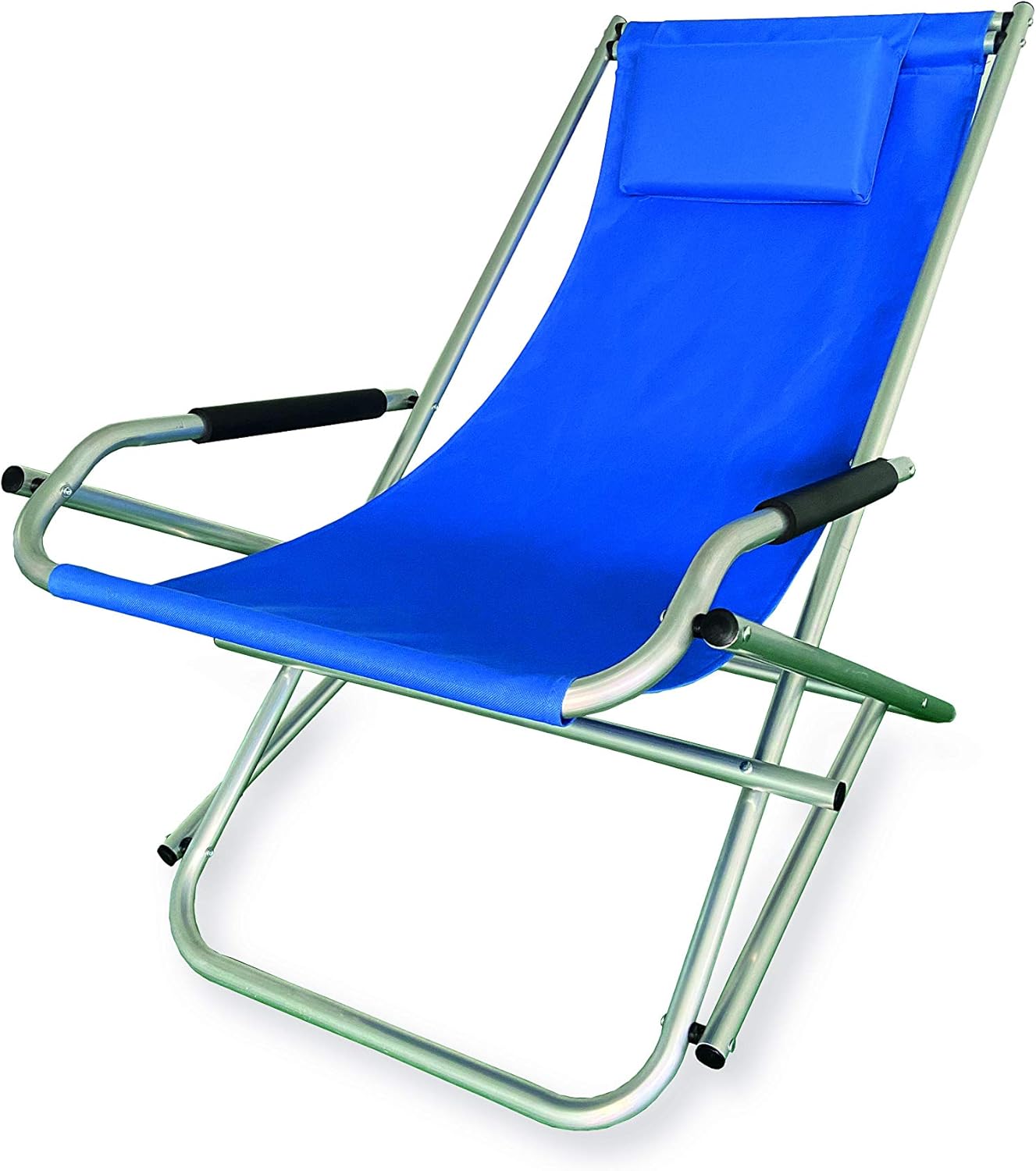 Linea Garden Friend Sdraio Elba Basculante in alluminio e PVC 600D Colore Blu