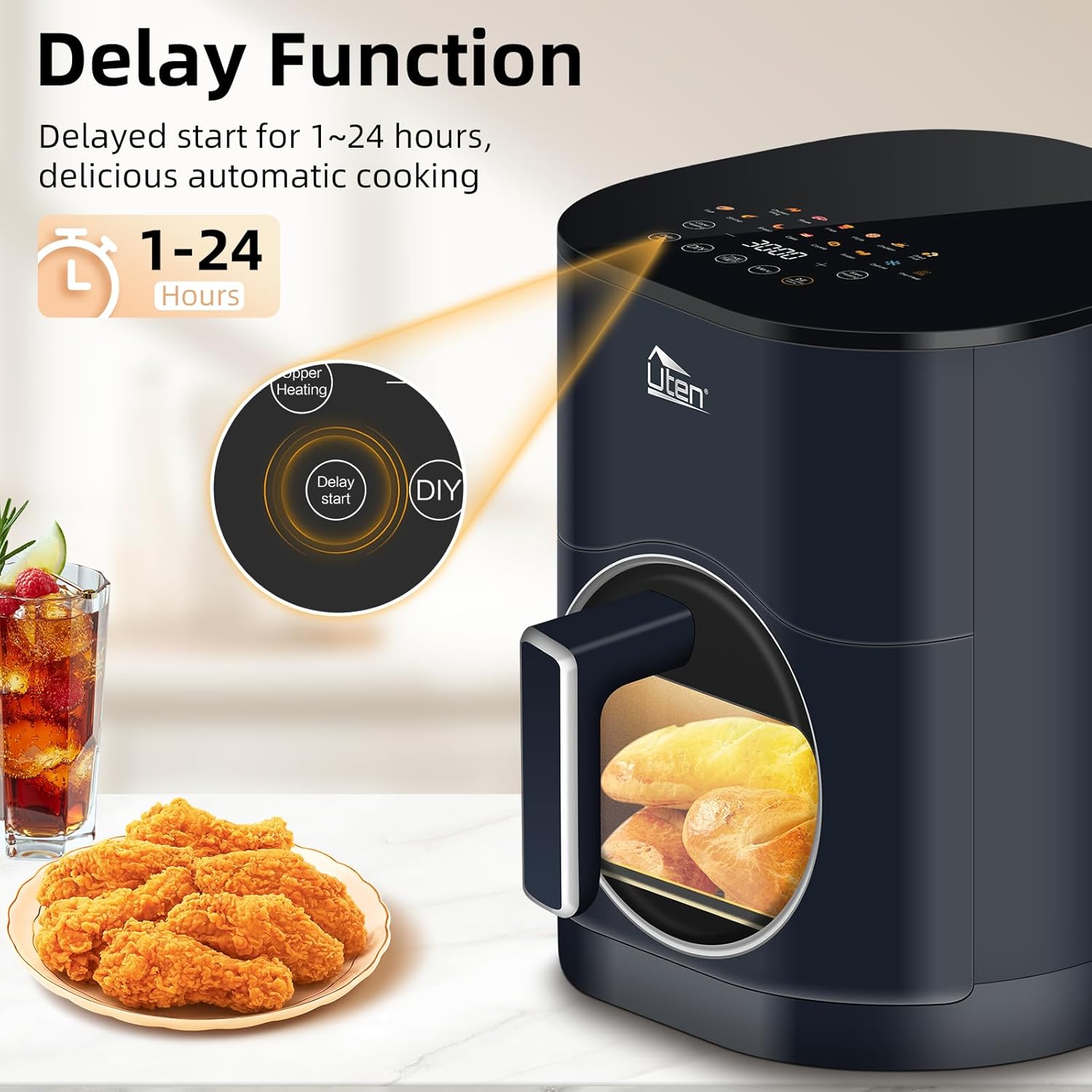 Uten Friggitrice ad Aria 5,5L Doppia Resistenza - immagine 5