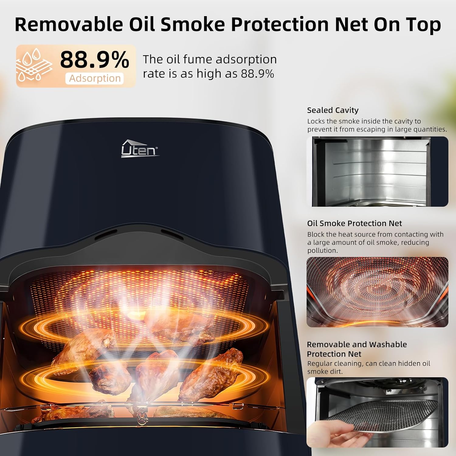 Uten Friggitrice ad Aria 5,5L Doppia Resistenza - immagine 6